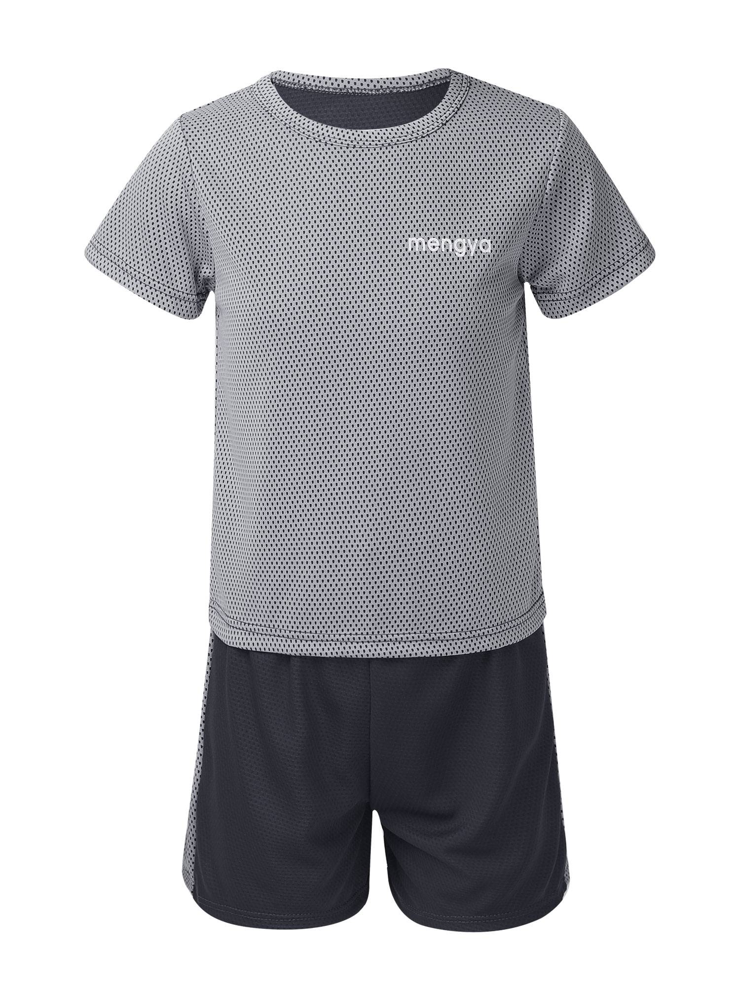 Kids 2pcs Round Neck Short Sleeves T-shirt and Shorts Set Sports Suits