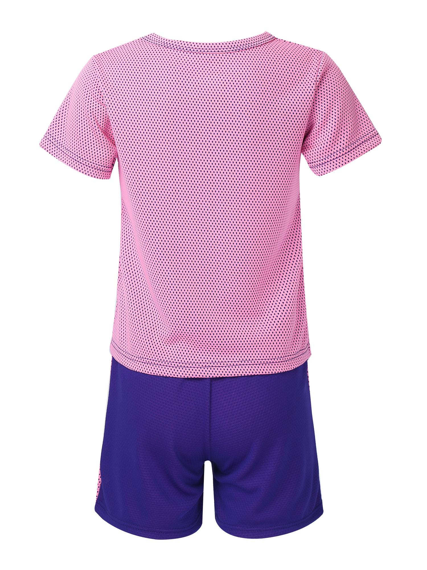 Kids 2pcs Round Neck Short Sleeves T-shirt and Shorts Set Sports Suits