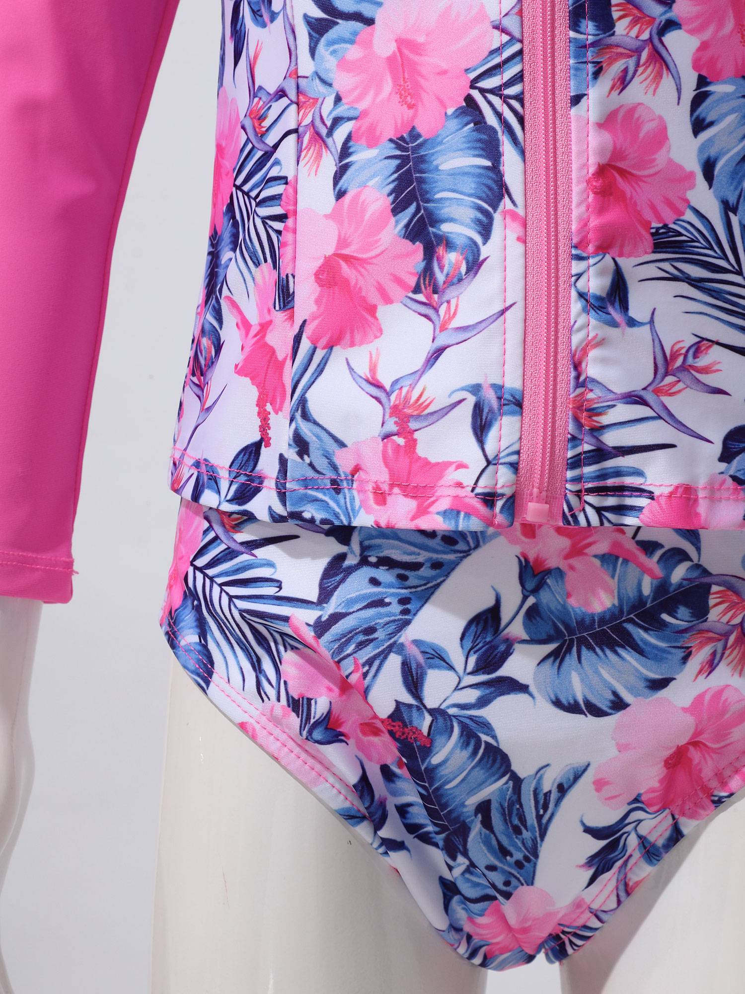 Kids Girls 3Pcs Butterfly Tankini and Rash Guard Swimsuit Set