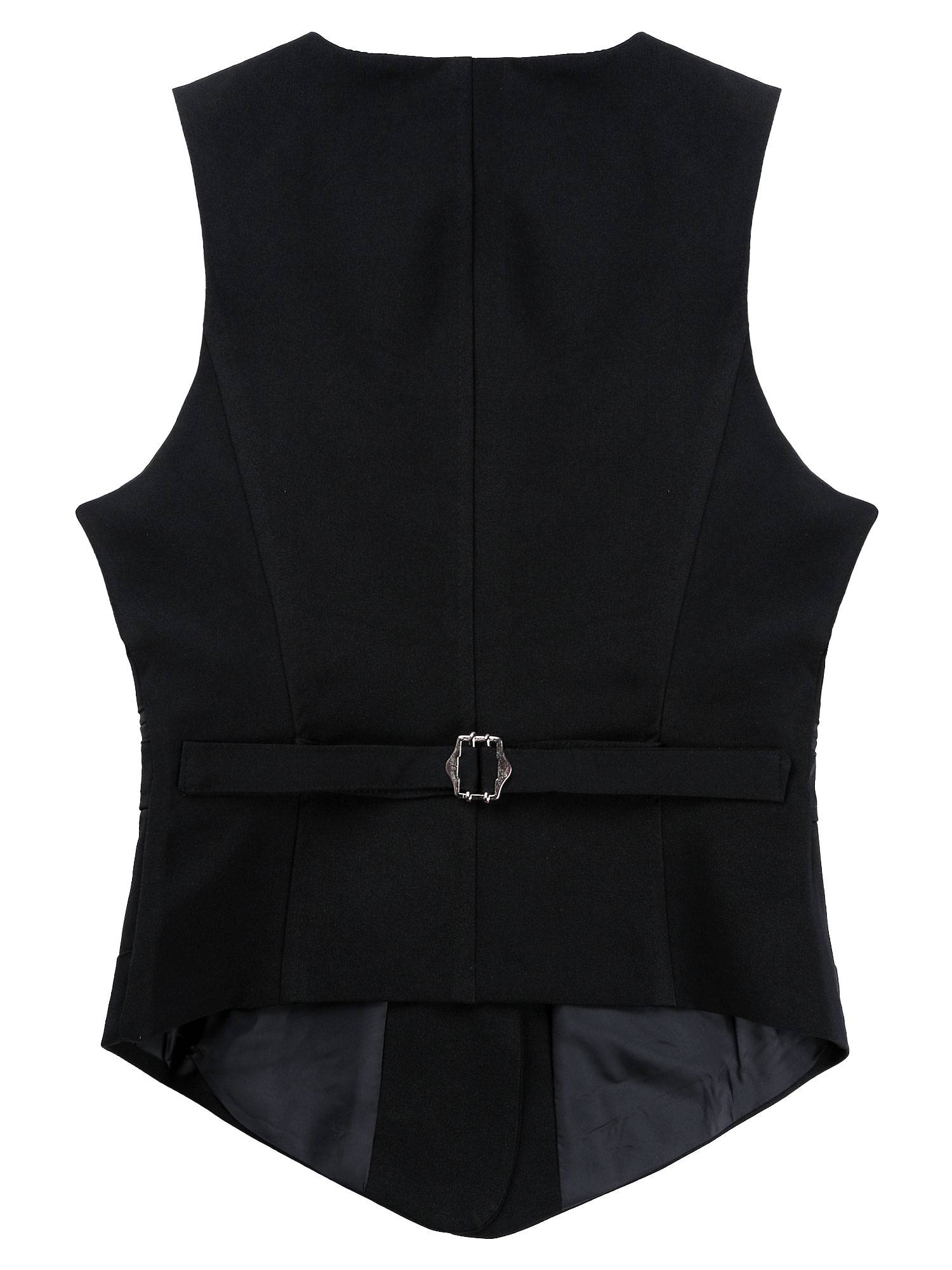 Women V Neck Double-Breasted Button Party Vest