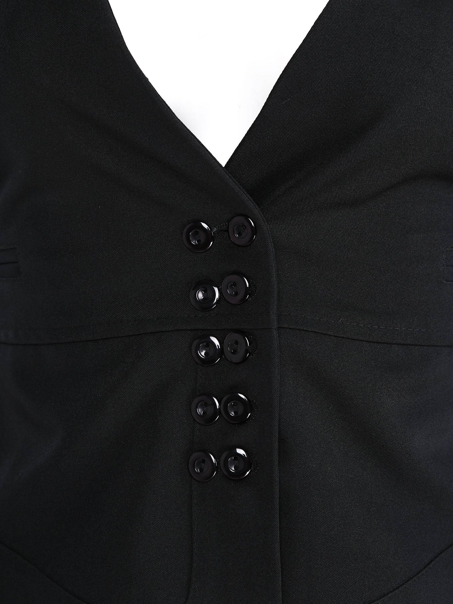 Women V Neck Double-Breasted Button Party Vest
