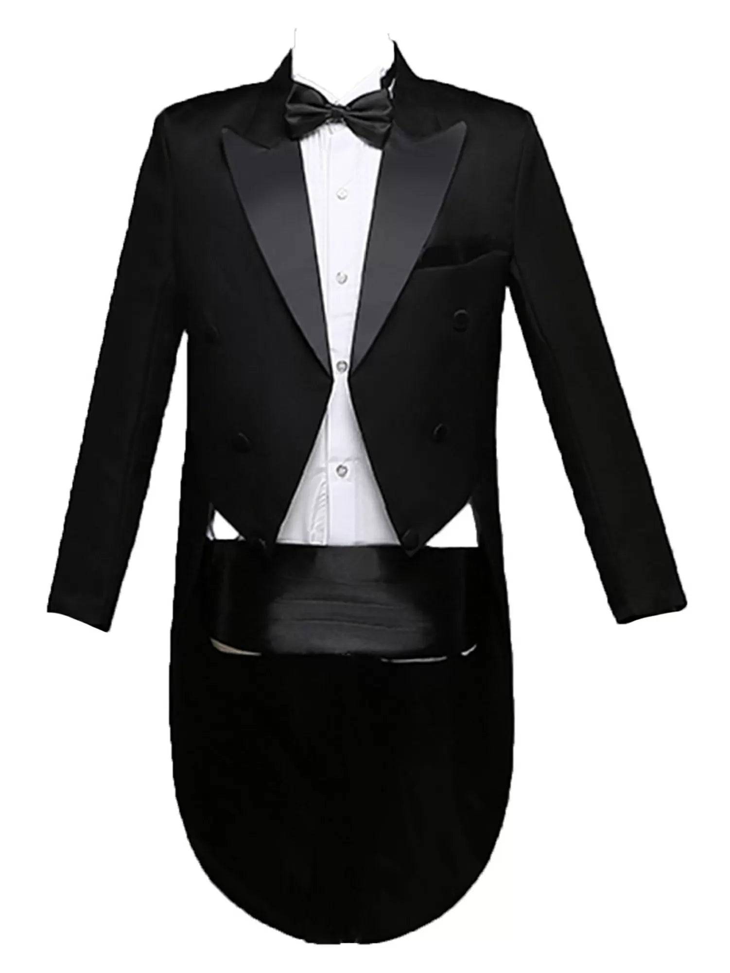 Men 4Pcs Gentlemen Formal Tuxedo Blazer and Shirt