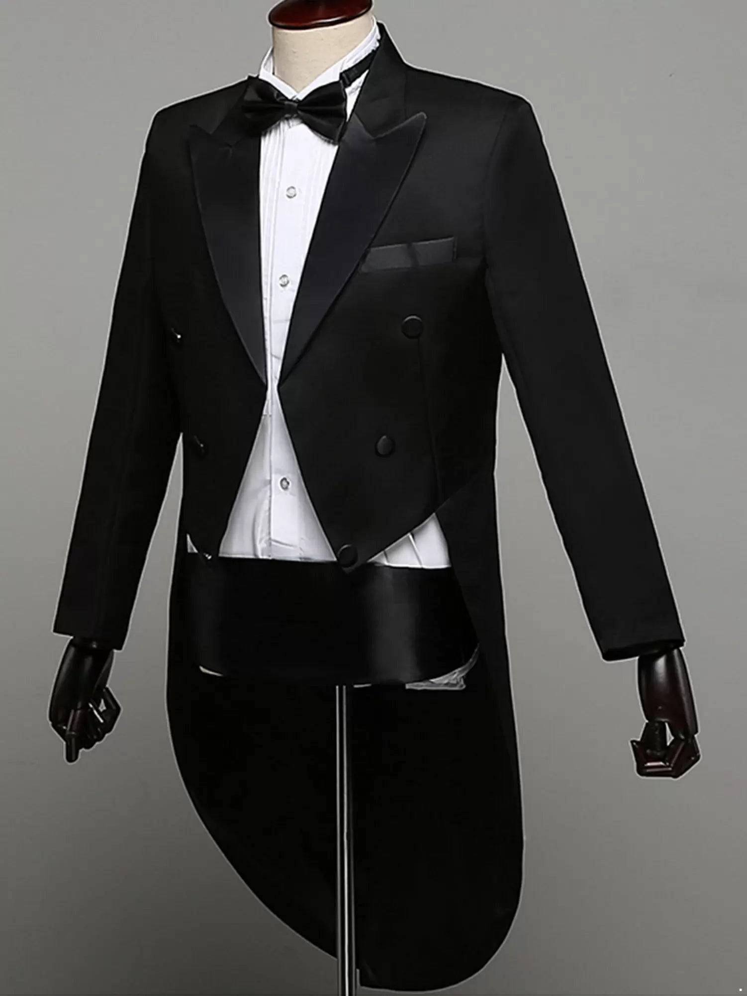 Men 4Pcs Gentlemen Formal Tuxedo Blazer and Shirt