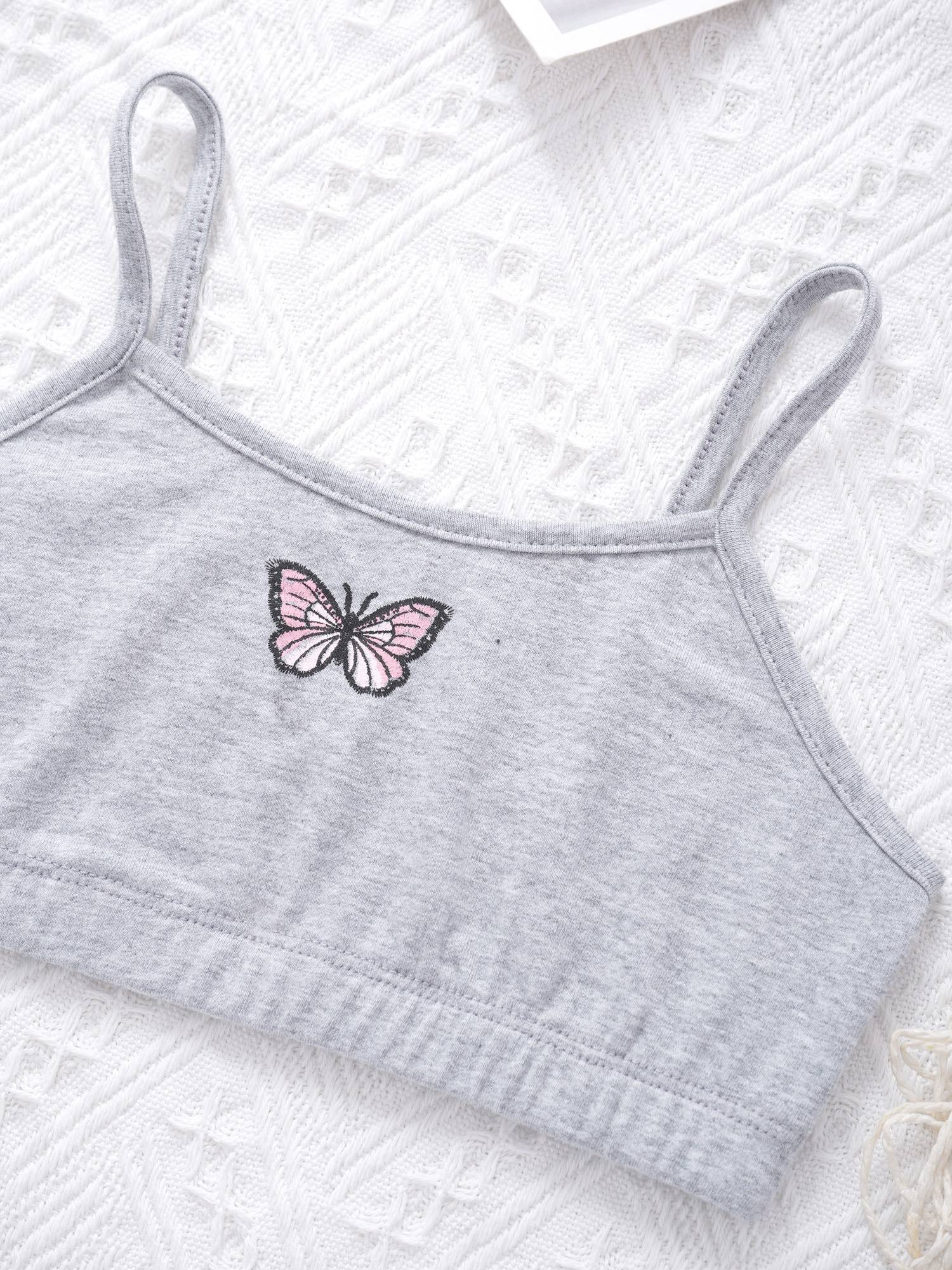 Kids Girls 2Pcs Butterfly Print Tank Crop Vest and Pants Sport Set