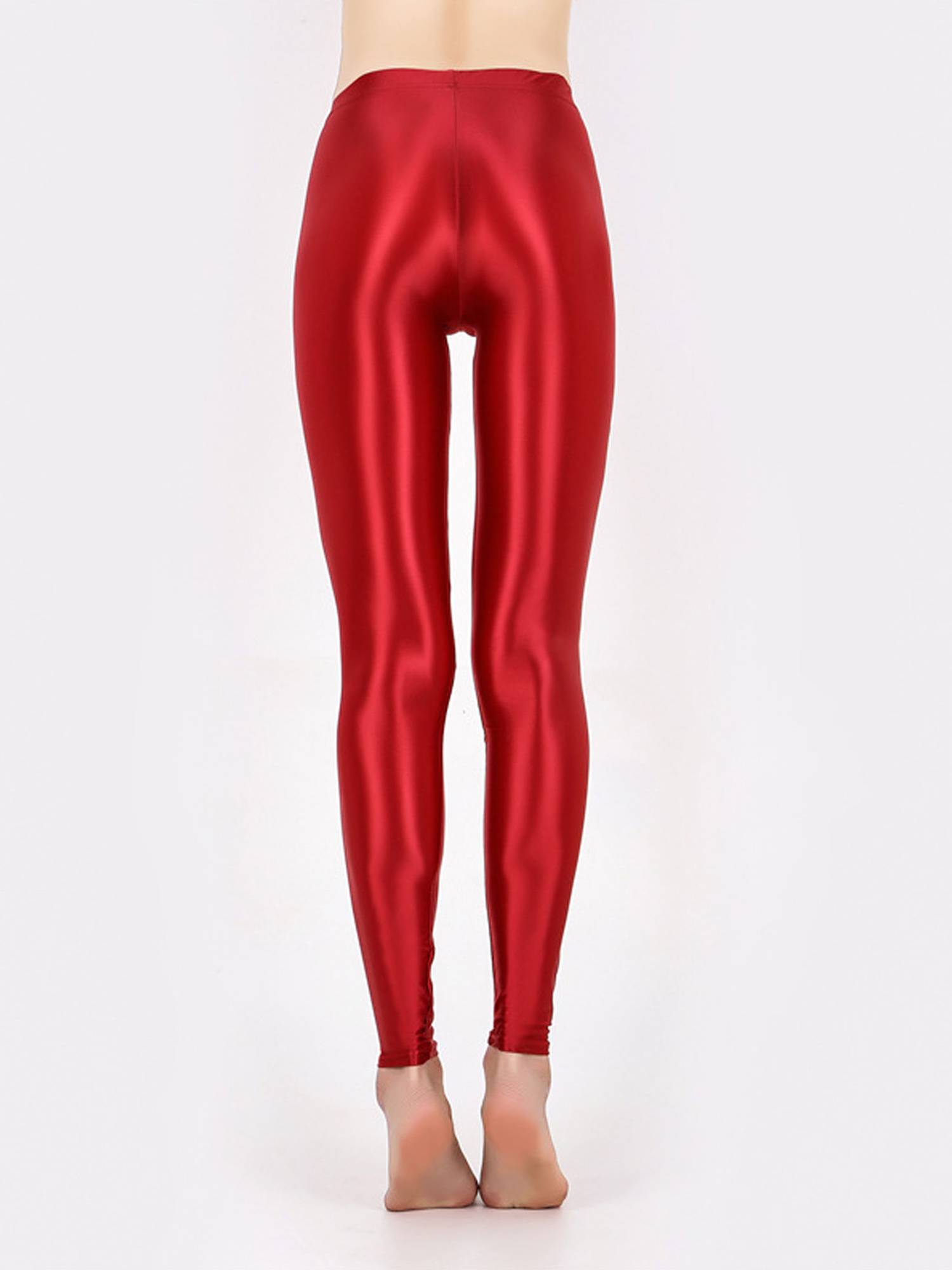 Women Shiny Metallic Stretchy Leggings Yoga Pants