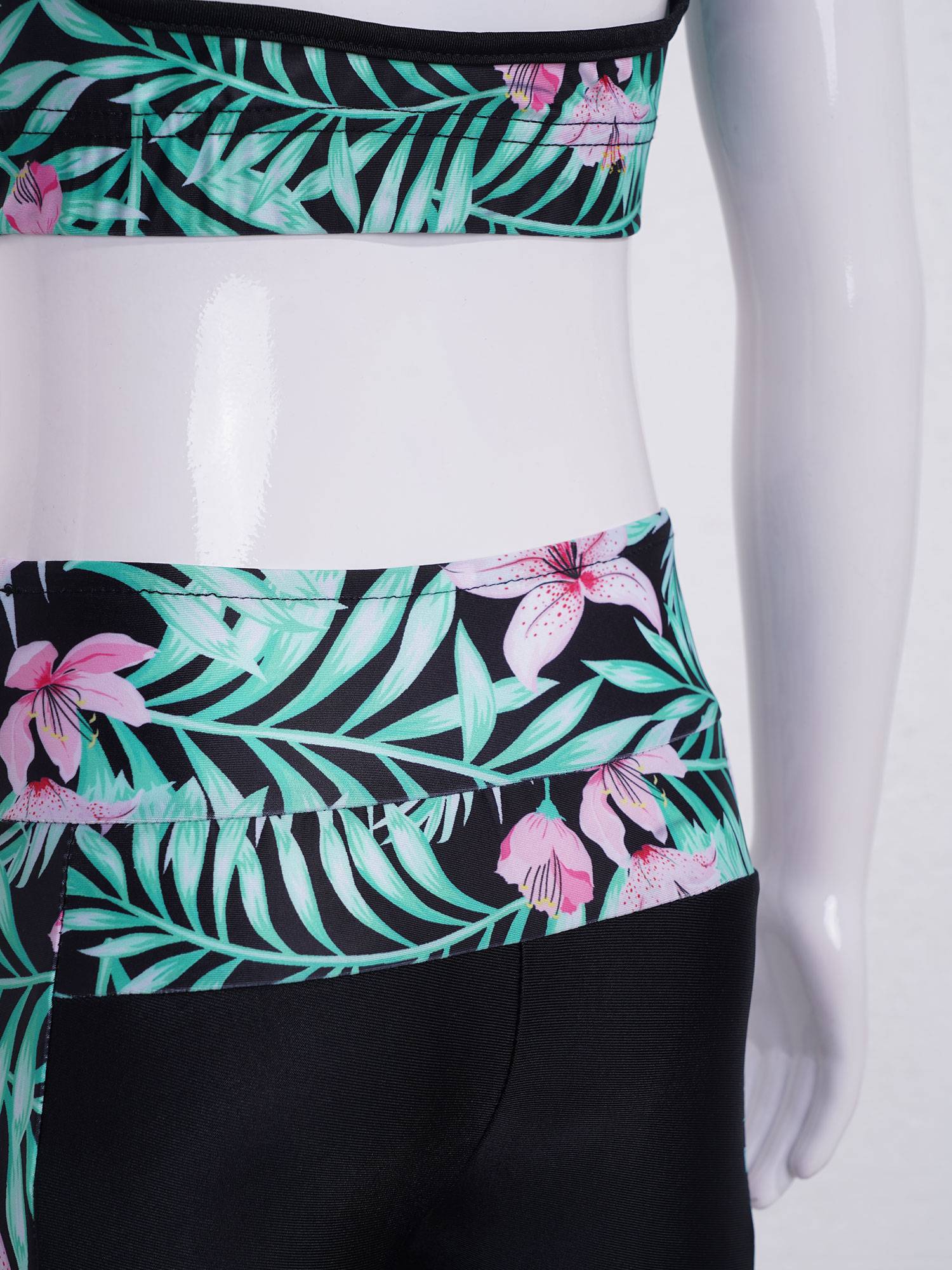 Kids Girls 2pcs Sleeveless Mesh Racer Back Crop Top and Leggings Sports Set