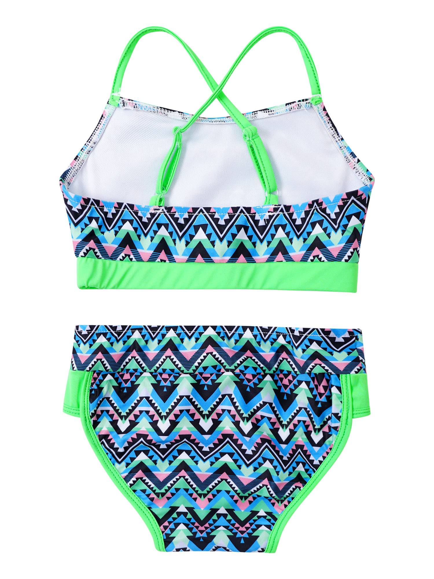 Kids Girls 2pcs Geometric Pattern Swimming Bikini Set