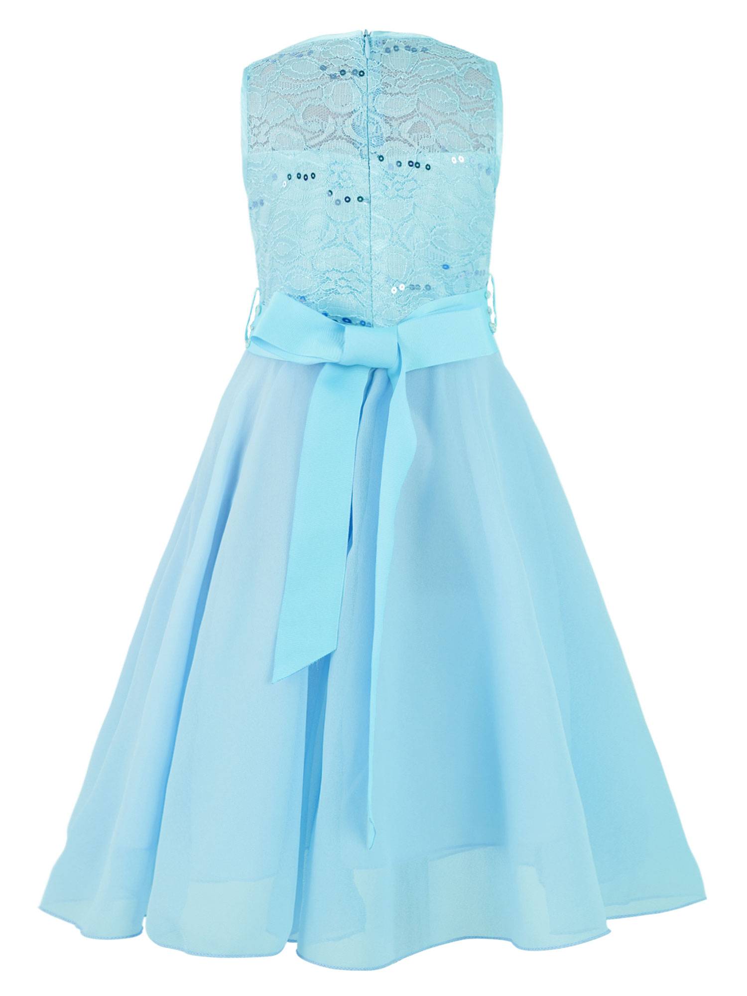 Girls Sequined Lace Chiffon Flower Girls Dresses