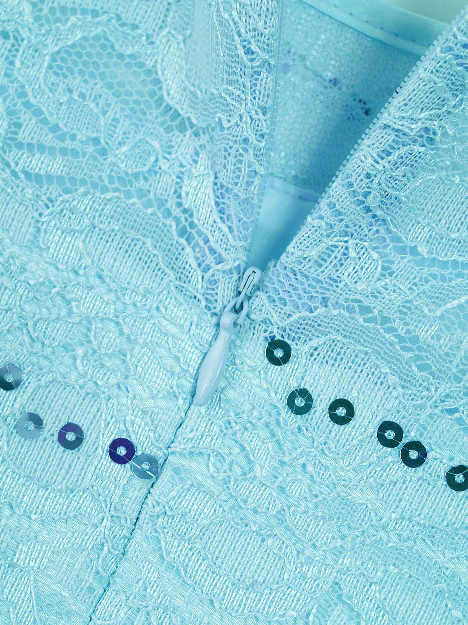 Girls Sequined Lace Chiffon Flower Girls Dresses