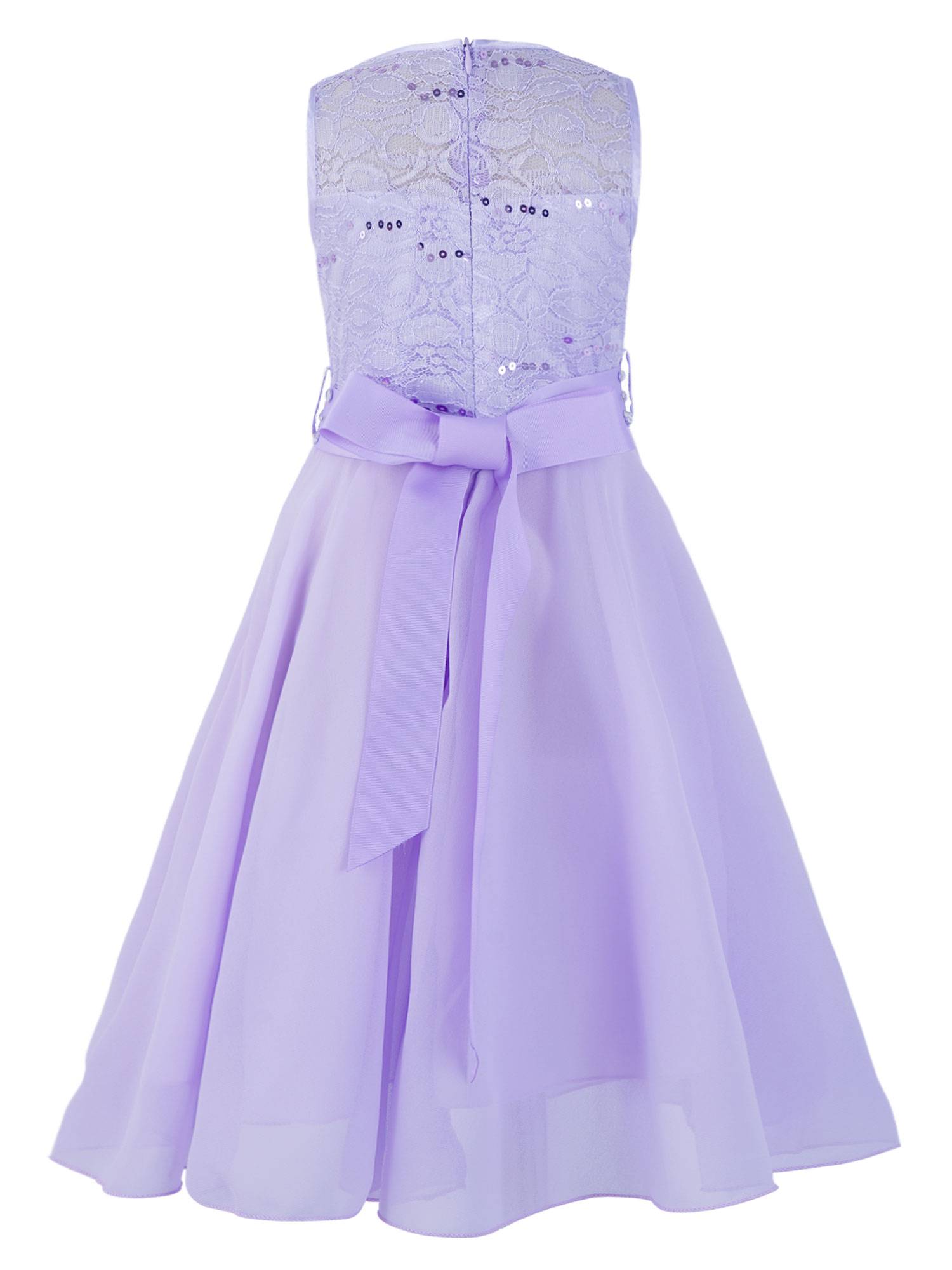 Girls Sequined Lace Chiffon Flower Girls Dresses