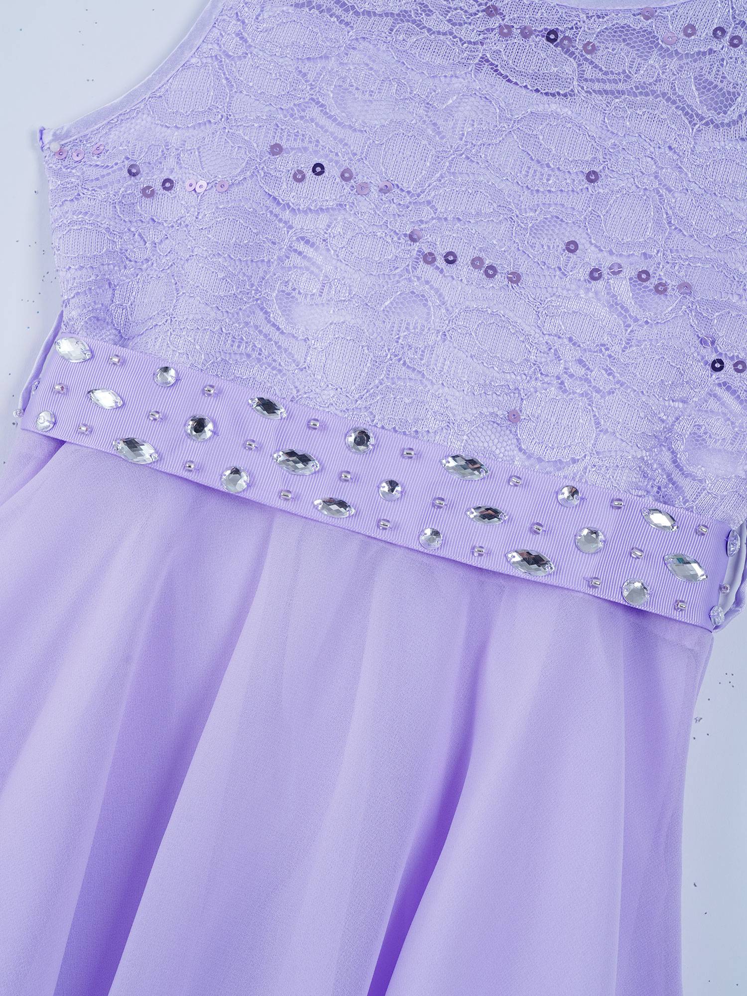 Girls Sequined Lace Chiffon Flower Girls Dresses