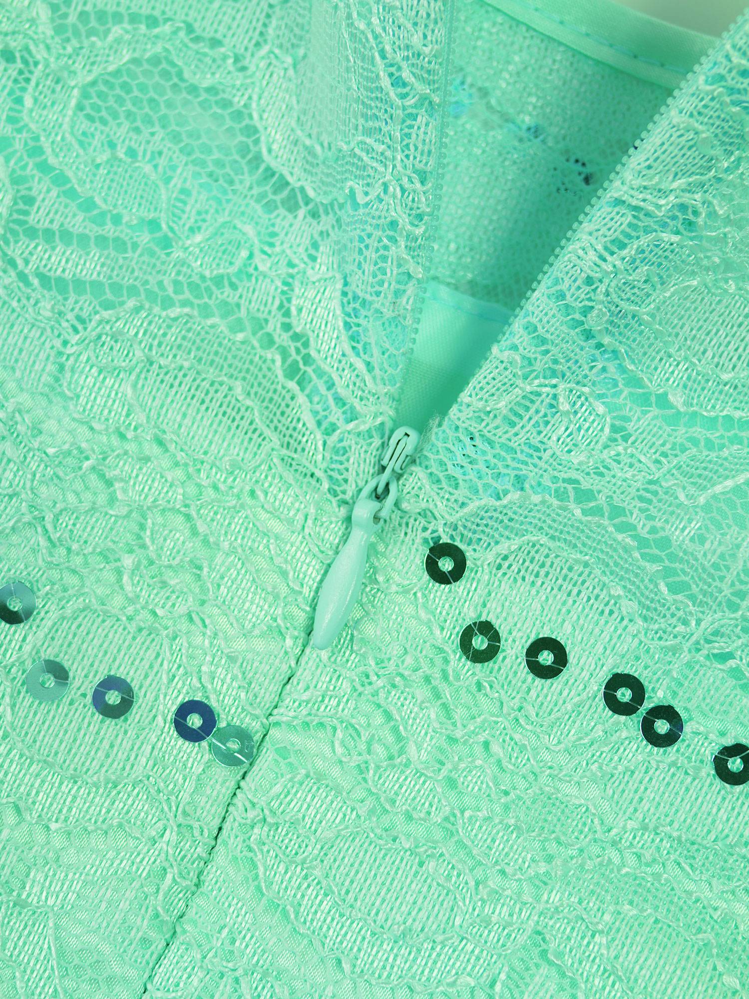 Girls Sequined Lace Chiffon Flower Girls Dresses