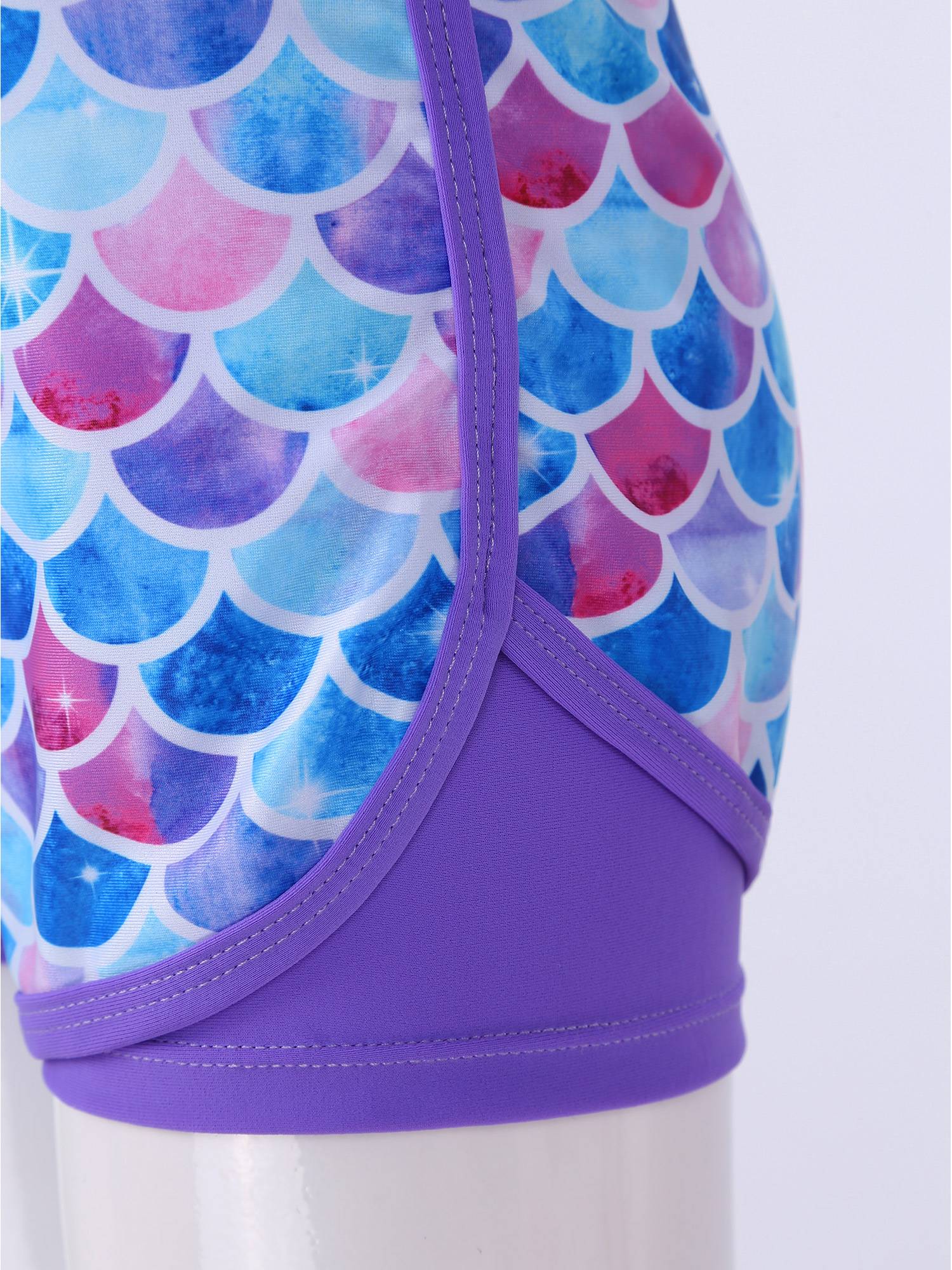 Kids Girls 2Pcs Short Sleeves Rash Guard and Shorts Swimsuit Set