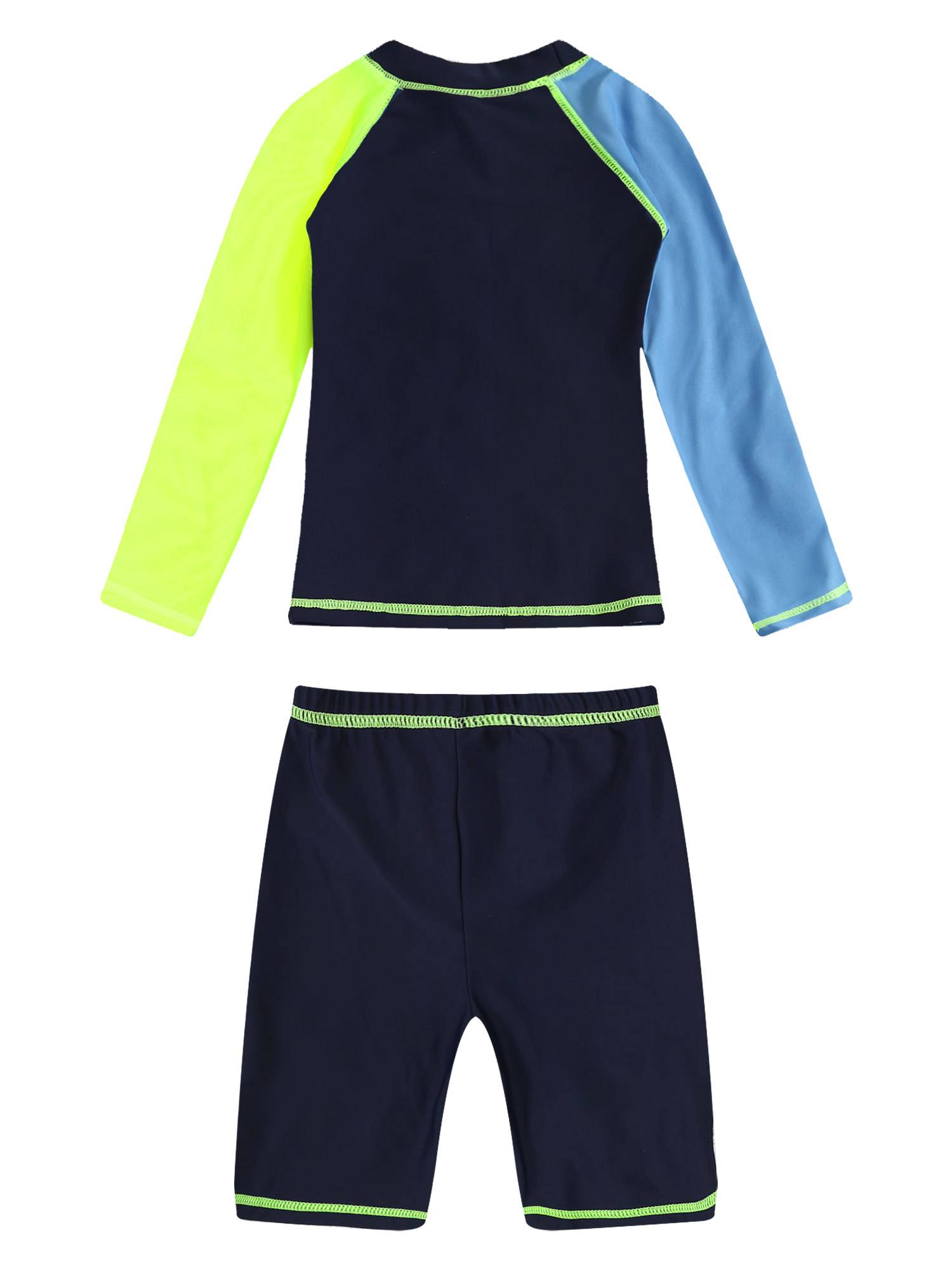 Kids Boys 2pcs Long Sleeves Cartoon Shark Print Swimming Set