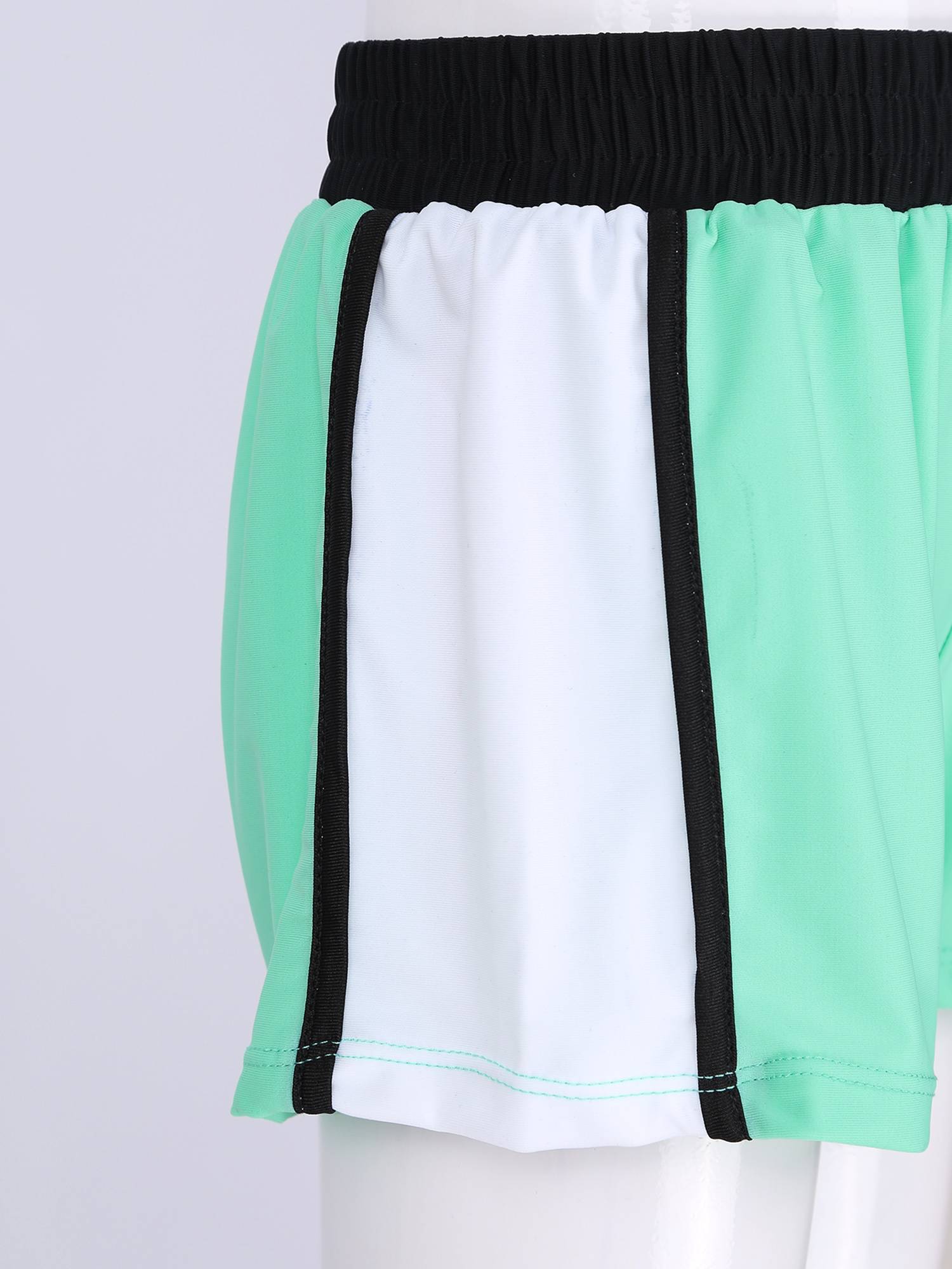 Kids Girls 2pcs Sleeveless Bodysuit and Boyshorts Swimsuit Set