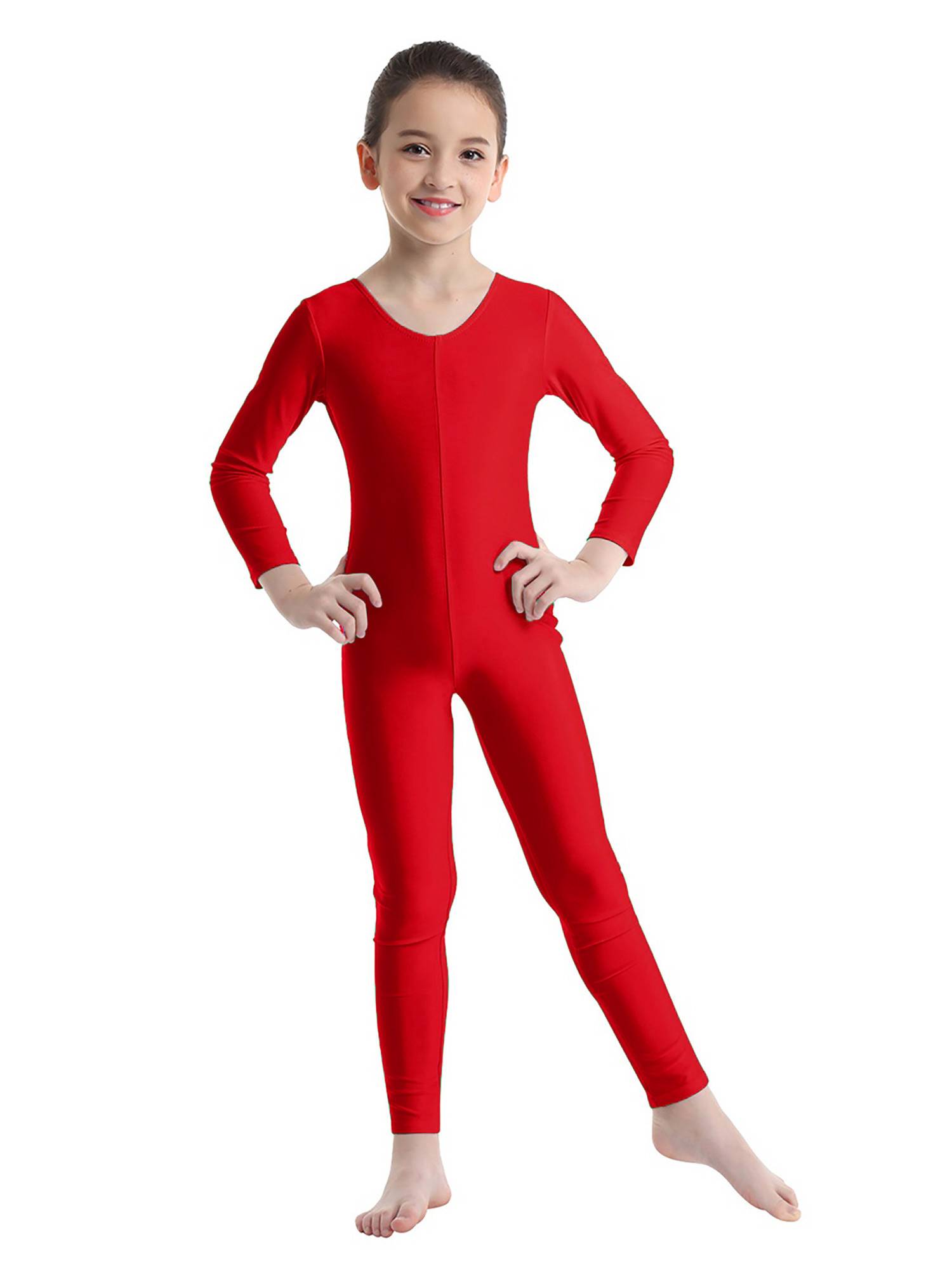 Kids Girls Long Sleeves Gymnastics Unitard Dancewear