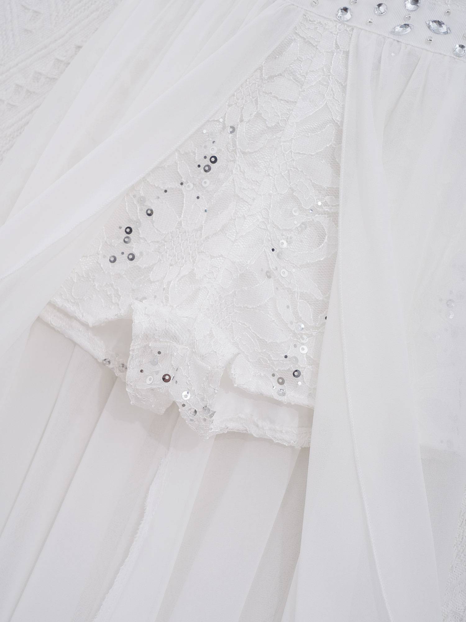 Girls Sleeveless Floral Lace Maxi Romper Prom Dress