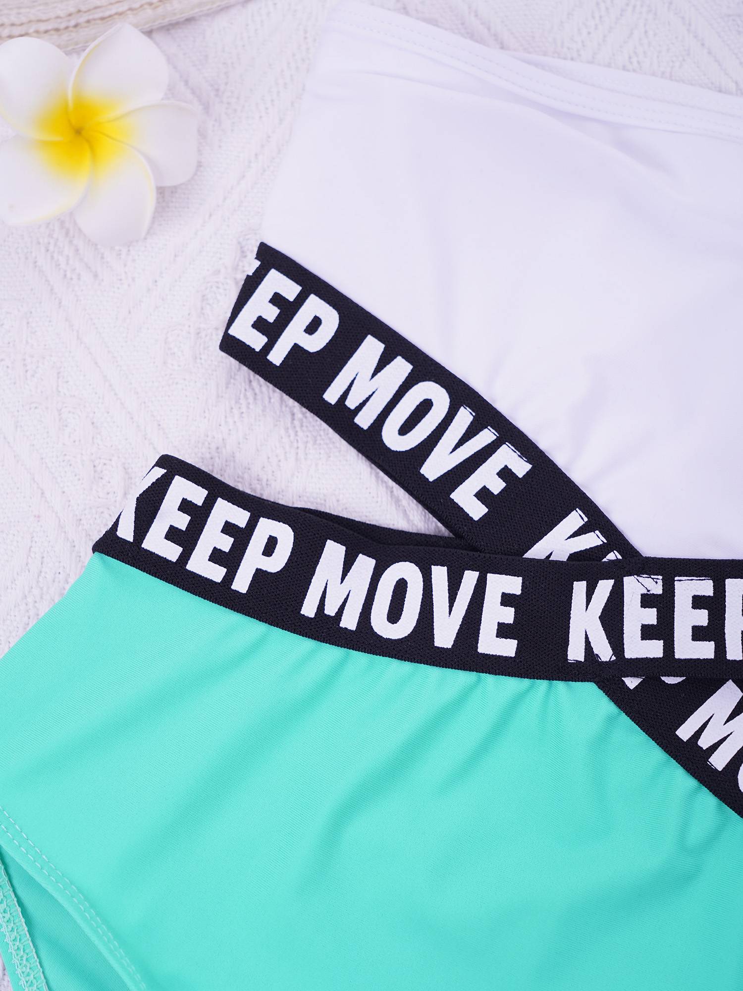 Kids Girls Letter Print Hollow Out One-piece Swimsuit