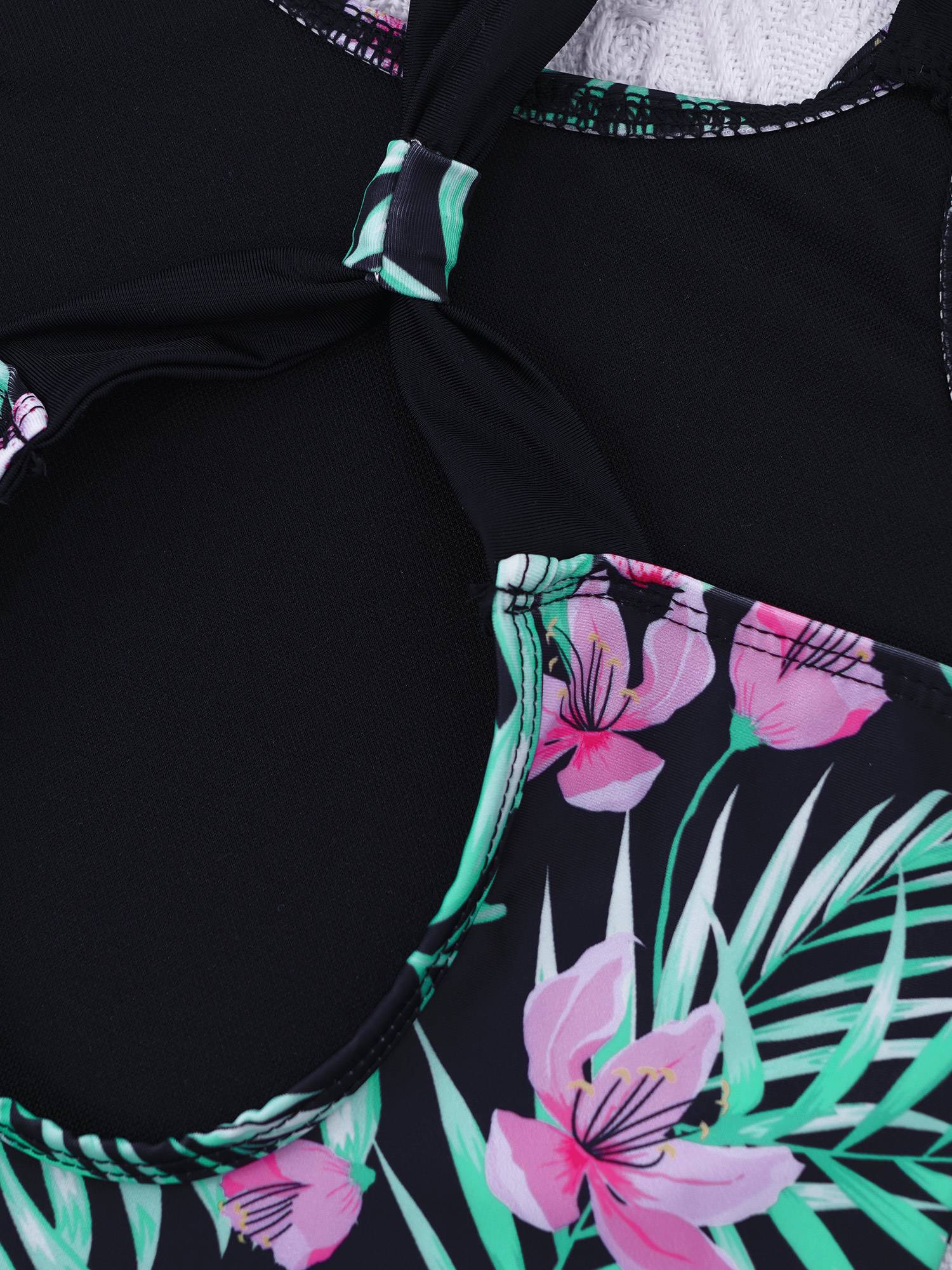 Kids Girls Sleeveless Unicorn Pattern One-Piece Swimsuit