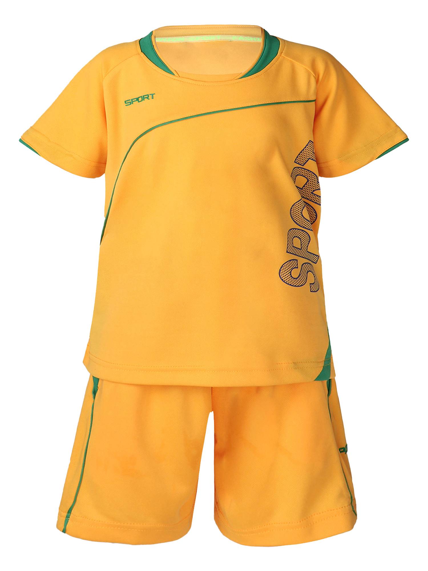 Kids Boys 2pcs Short Sleeve Net Sport Print Top and Shorts Set