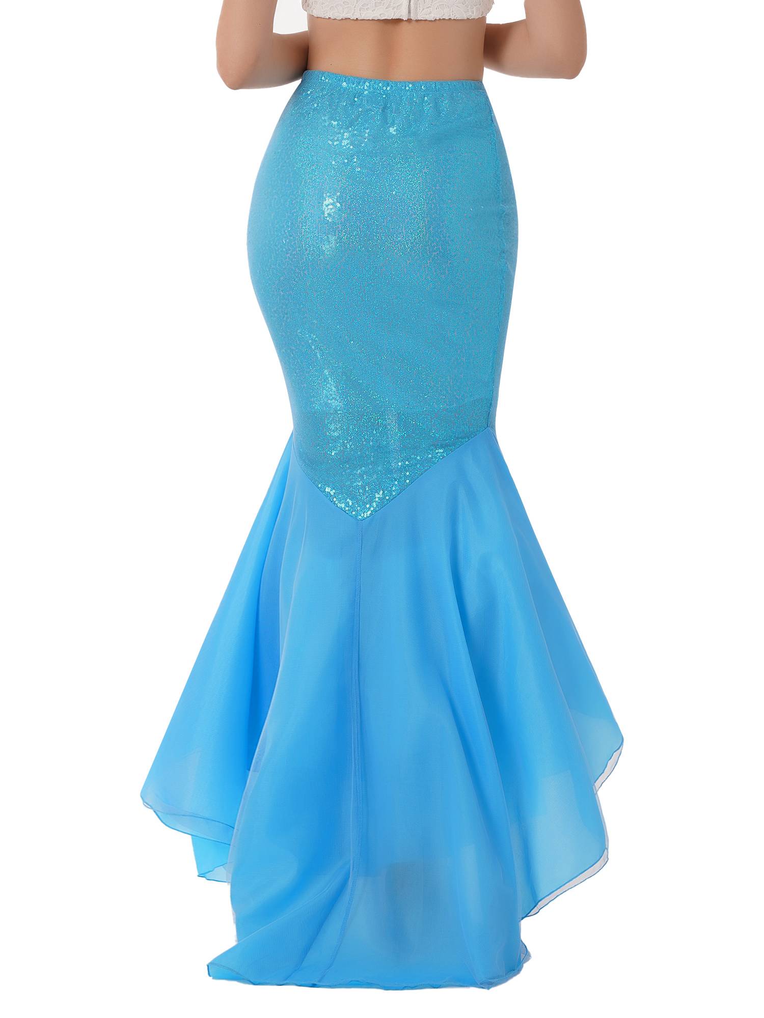 Women Sequined Mermaid Tail Skirt Costume