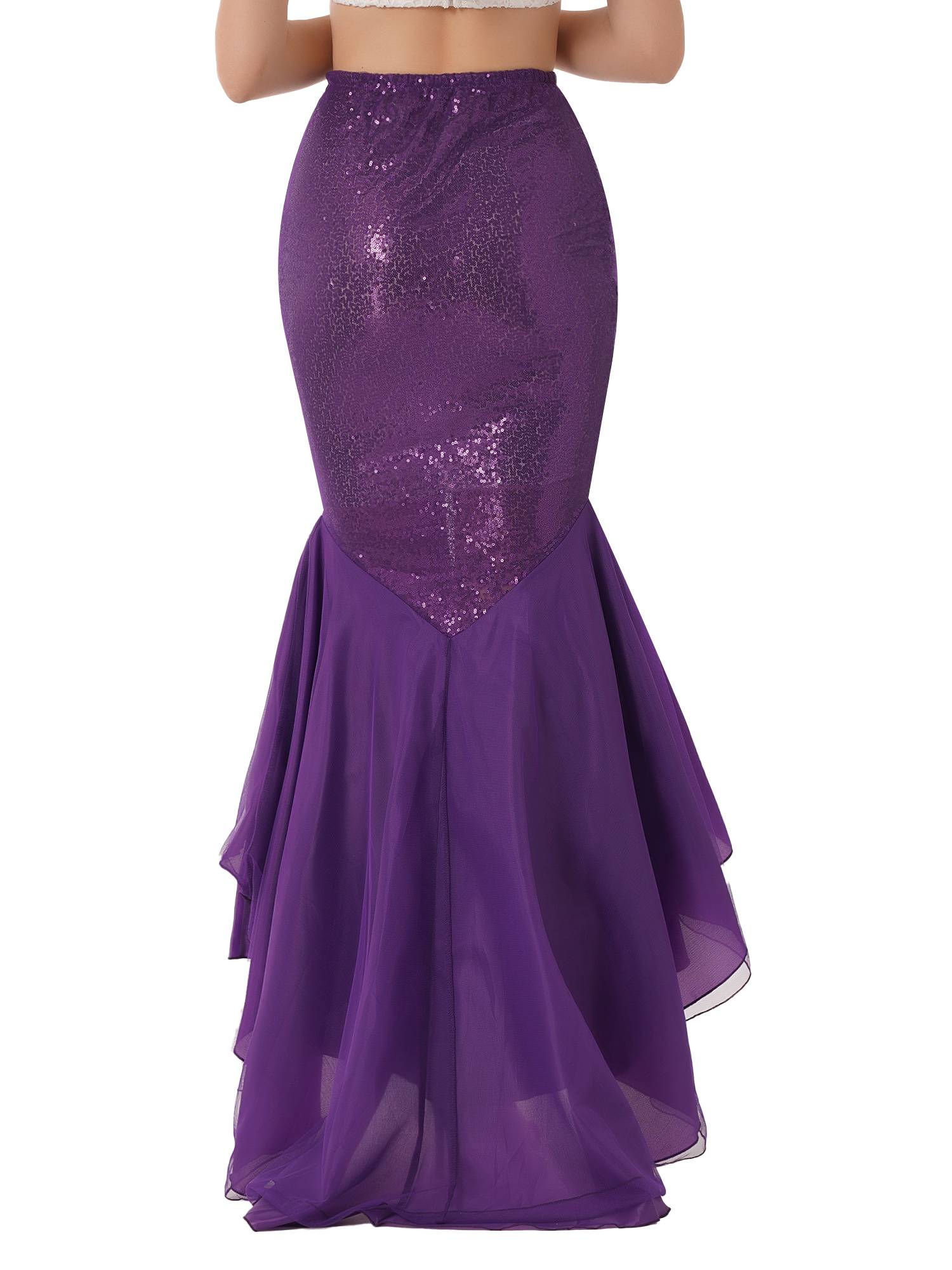 Women Sequined Mermaid Tail Skirt Costume