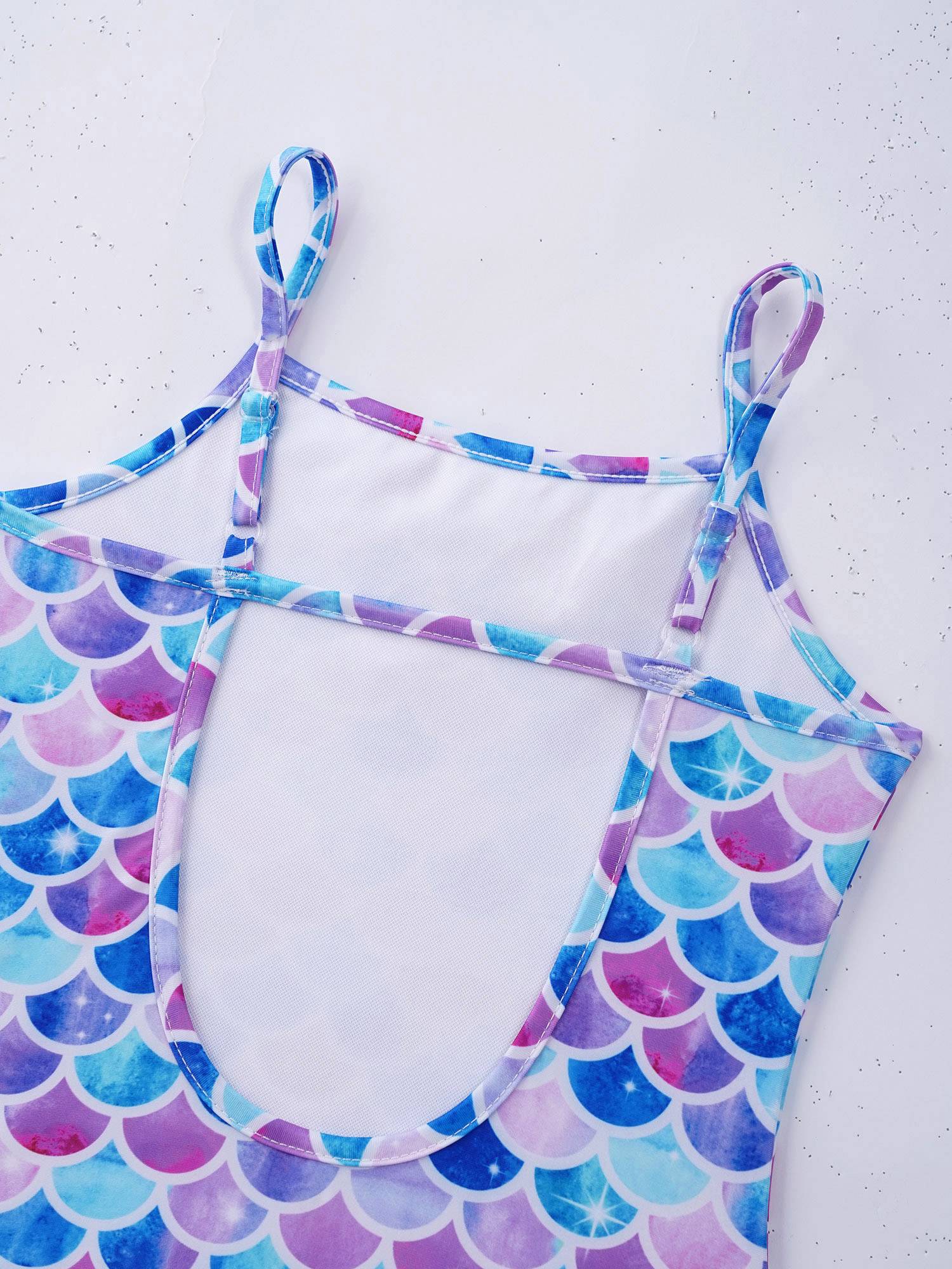 Kids Girls Adjustable Straps Ruffle One-piece Swimwear