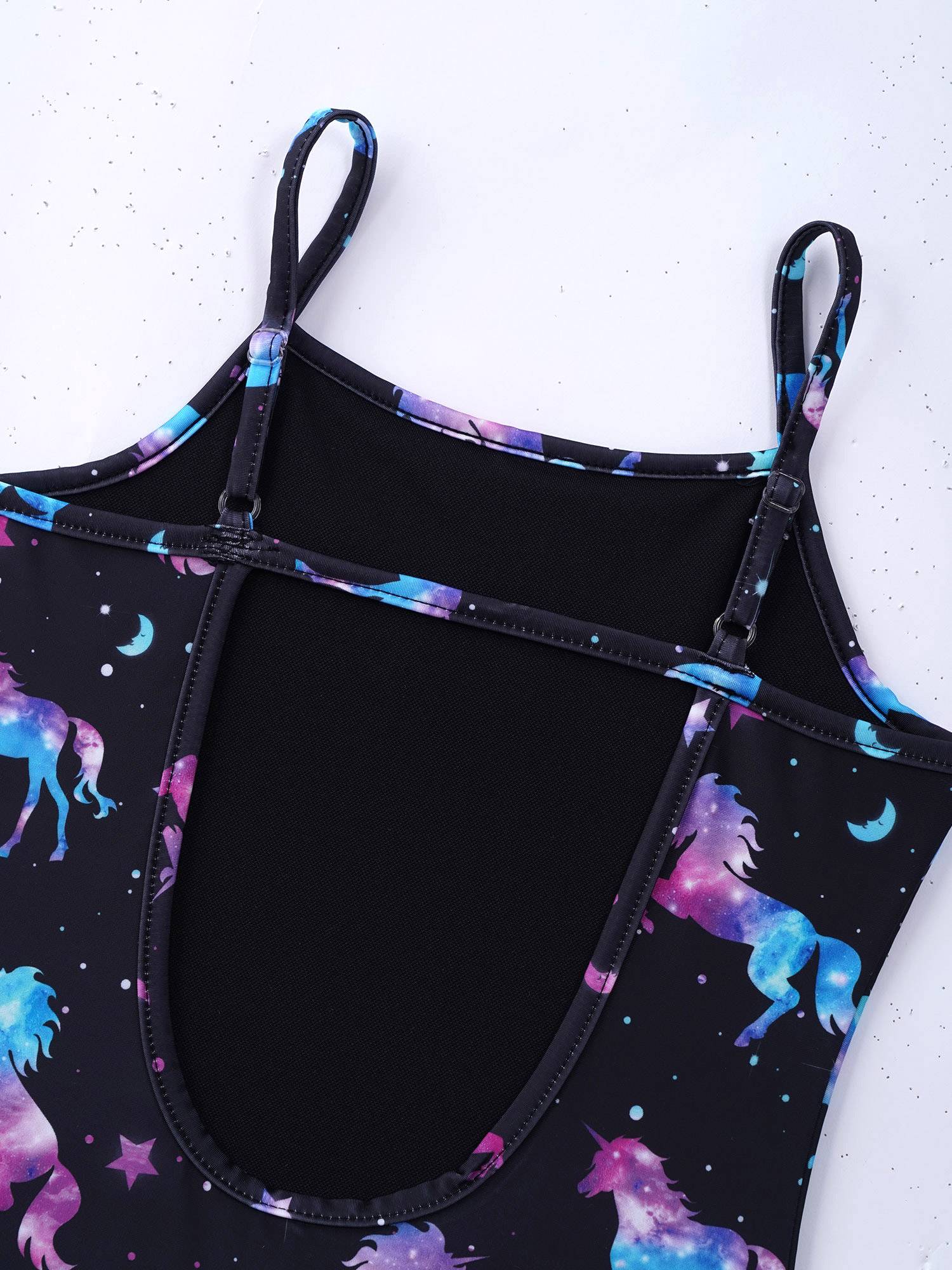 Kids Girls Adjustable Straps Ruffle One-piece Swimwear