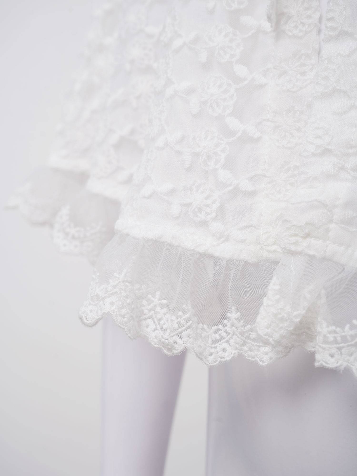 Baby Girls Floral Embroidery Ruffle Bolero Hooded Cloak