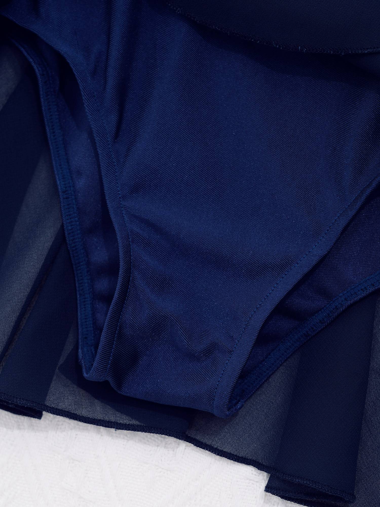 Kids Girls Long Sleeve Hollow Back Skating Dance Leotard Dress