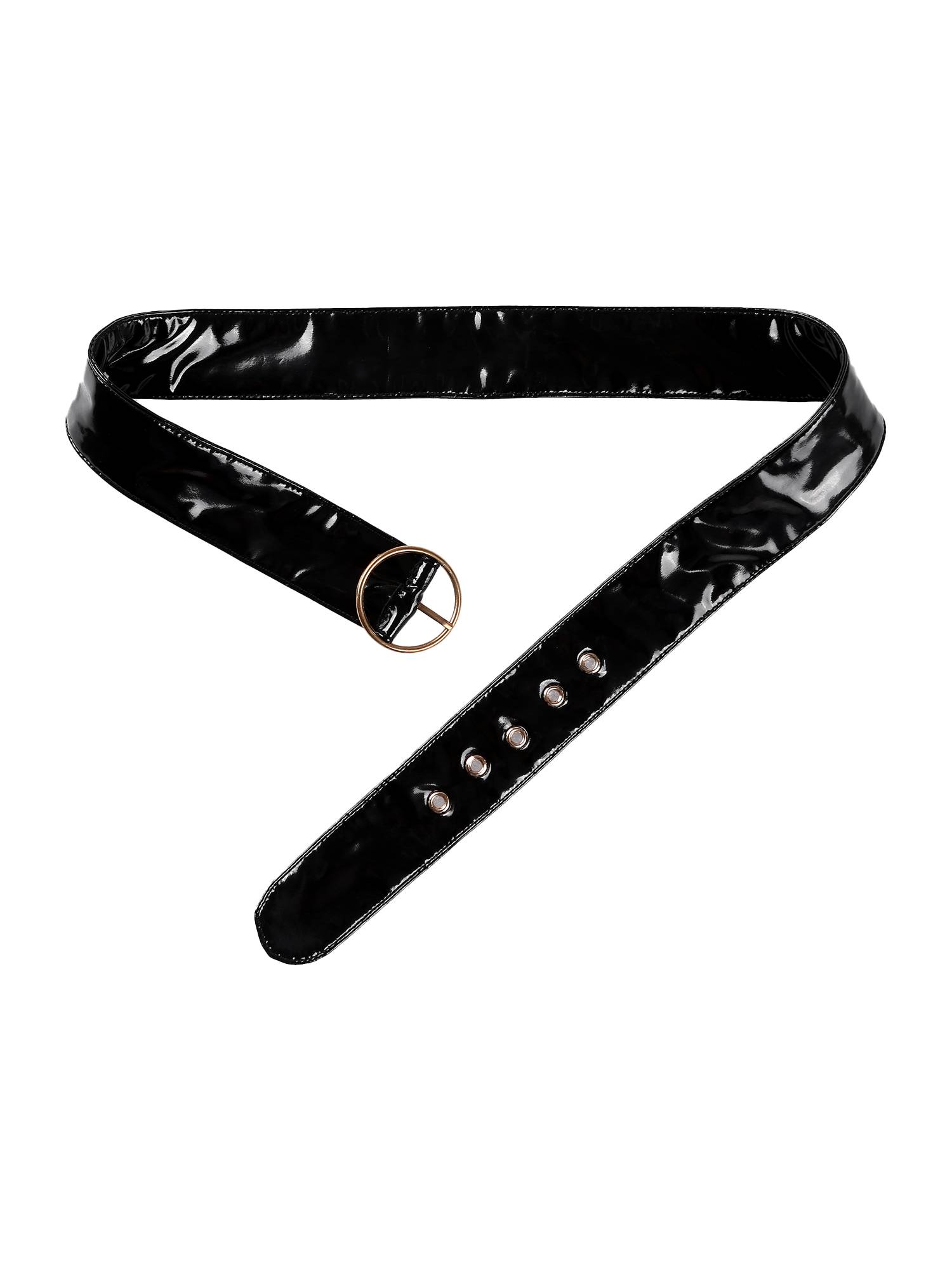 Women Christmas Santa Costume V Neck Long Sleeves Colorblock Coat with Belt