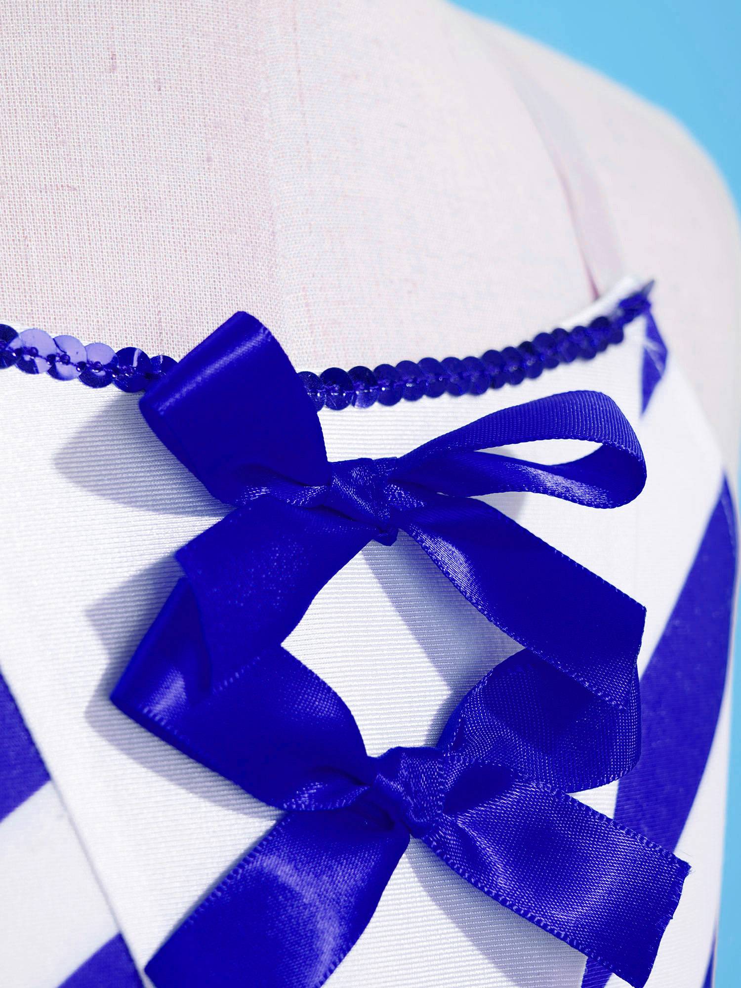 Kids Girls Christmas Sleeveless Bowknot Stripes Tutu Dress