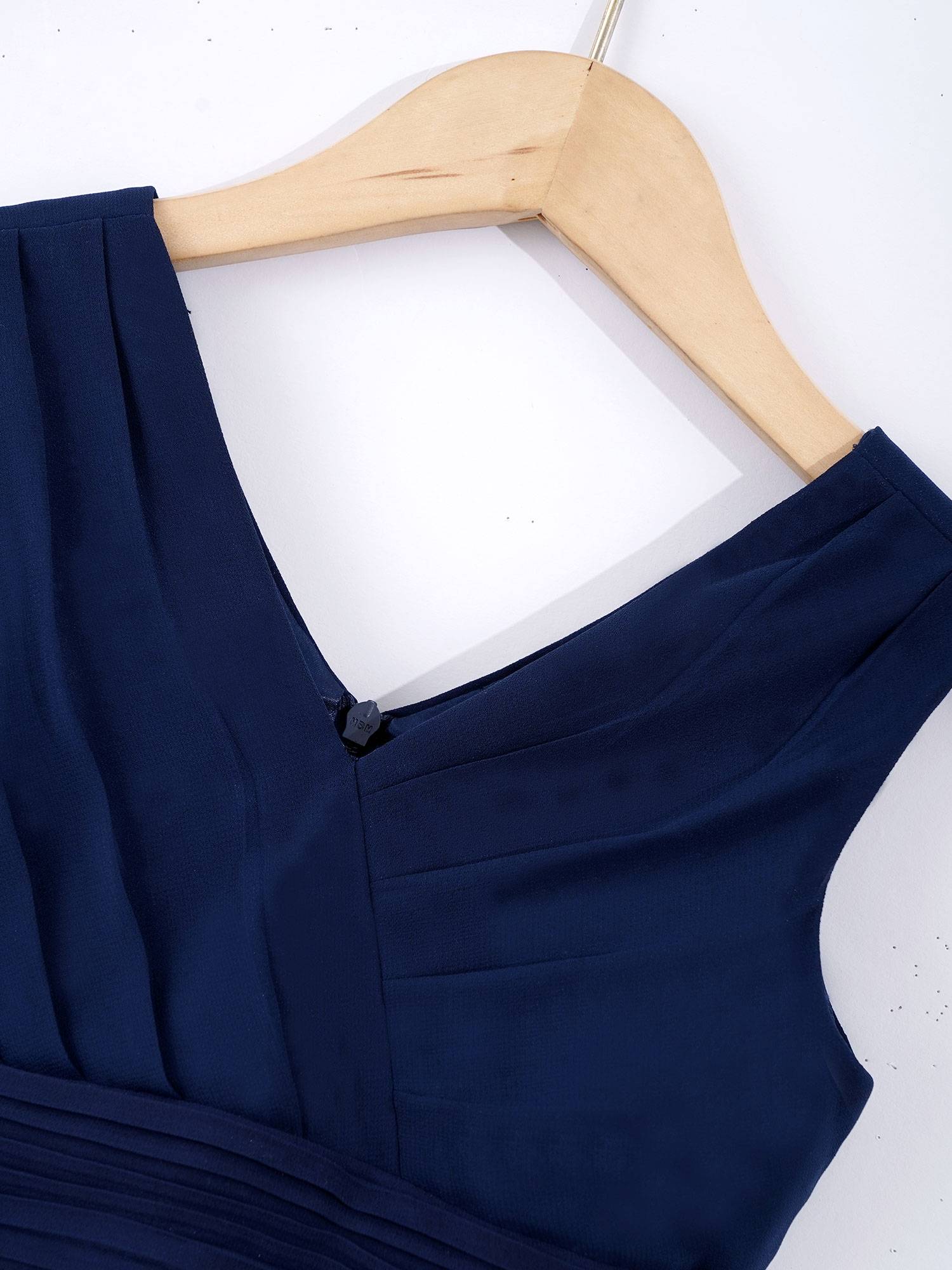 Kids Girls Solid V-Neck Chiffon Flower Girl Dress