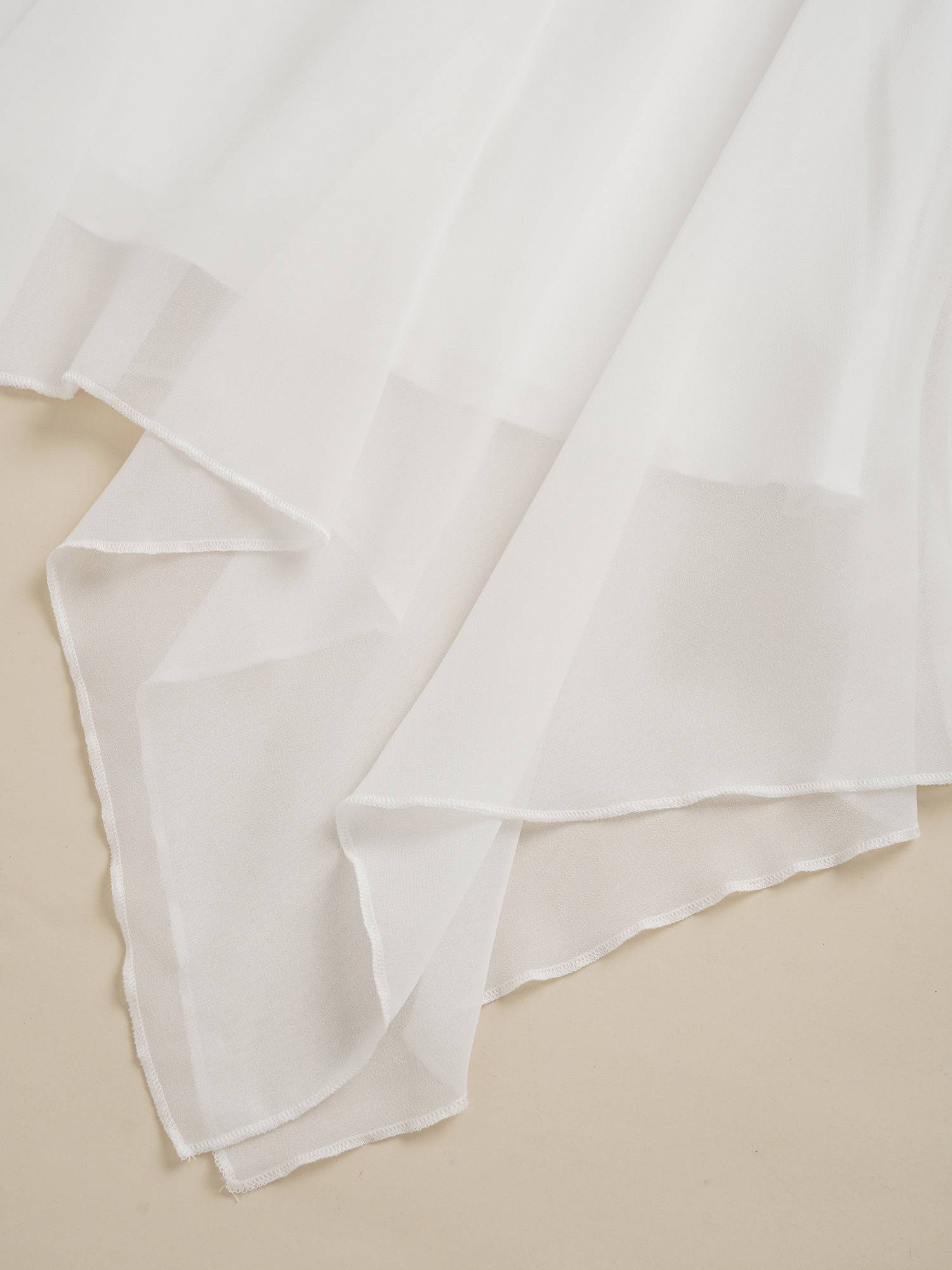 Kids Girls Solid V-Neck Chiffon Flower Girl Dress