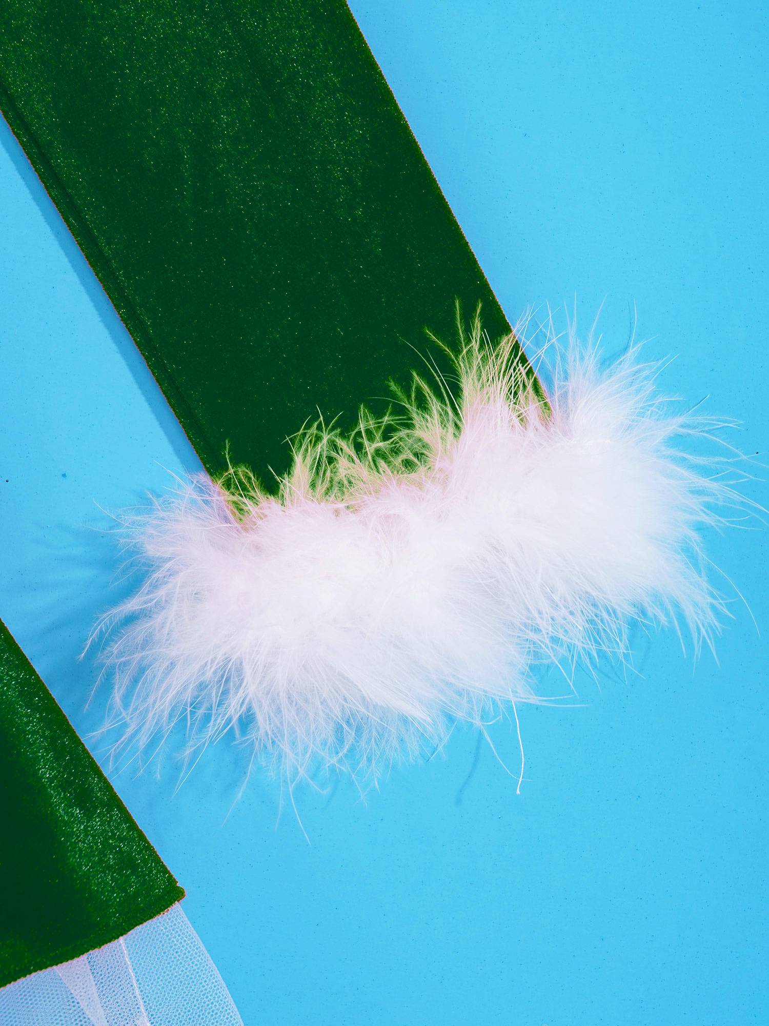 Kids Girls Christmas Long Sleeves Pompoms Adorned Velvet Dress