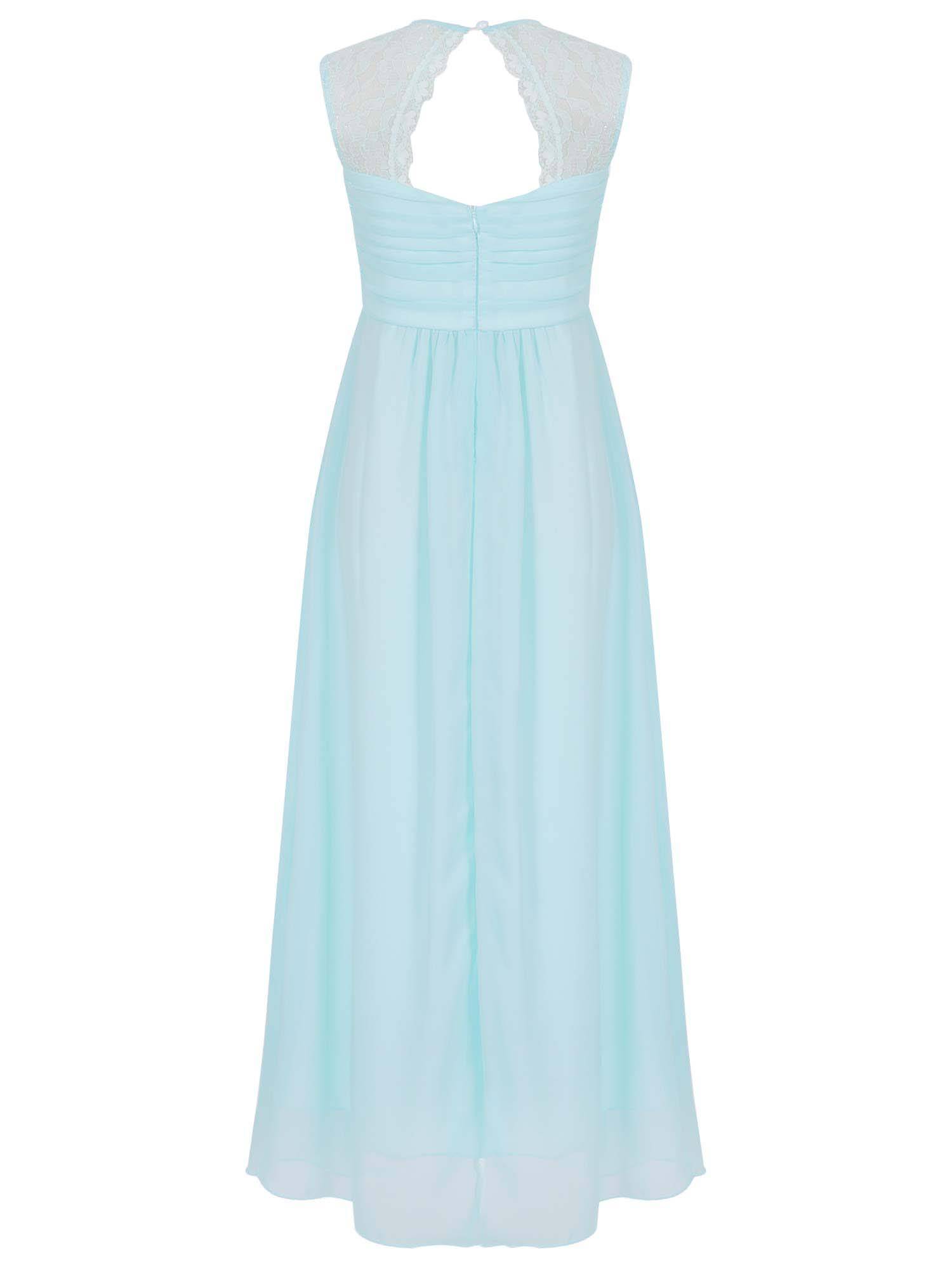Kids Girls Lace & Chiffon Junior Bridesmaid Dress