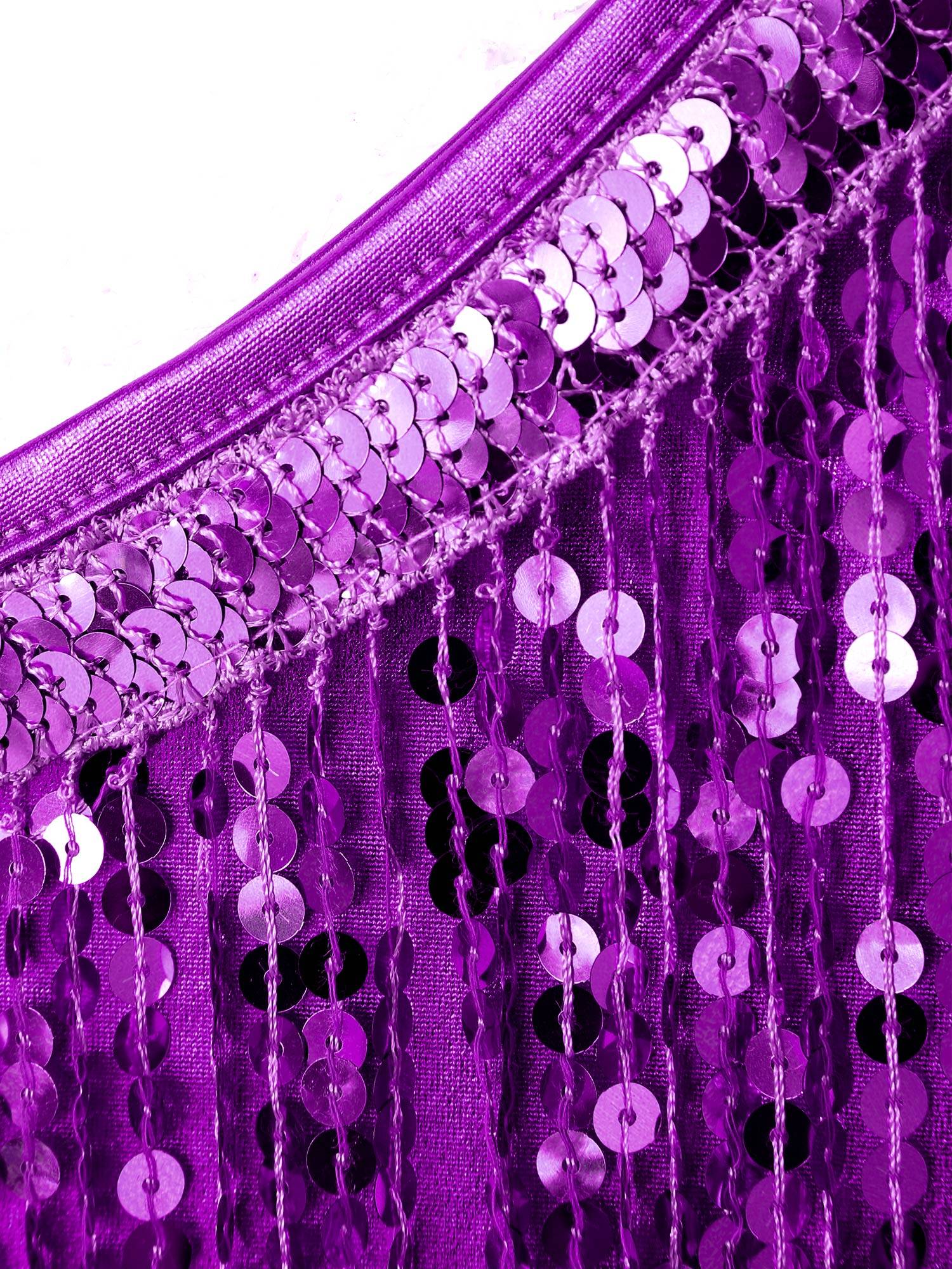 Women Sleeveless Sequin Tassels Ballroom Latin Dance Dress