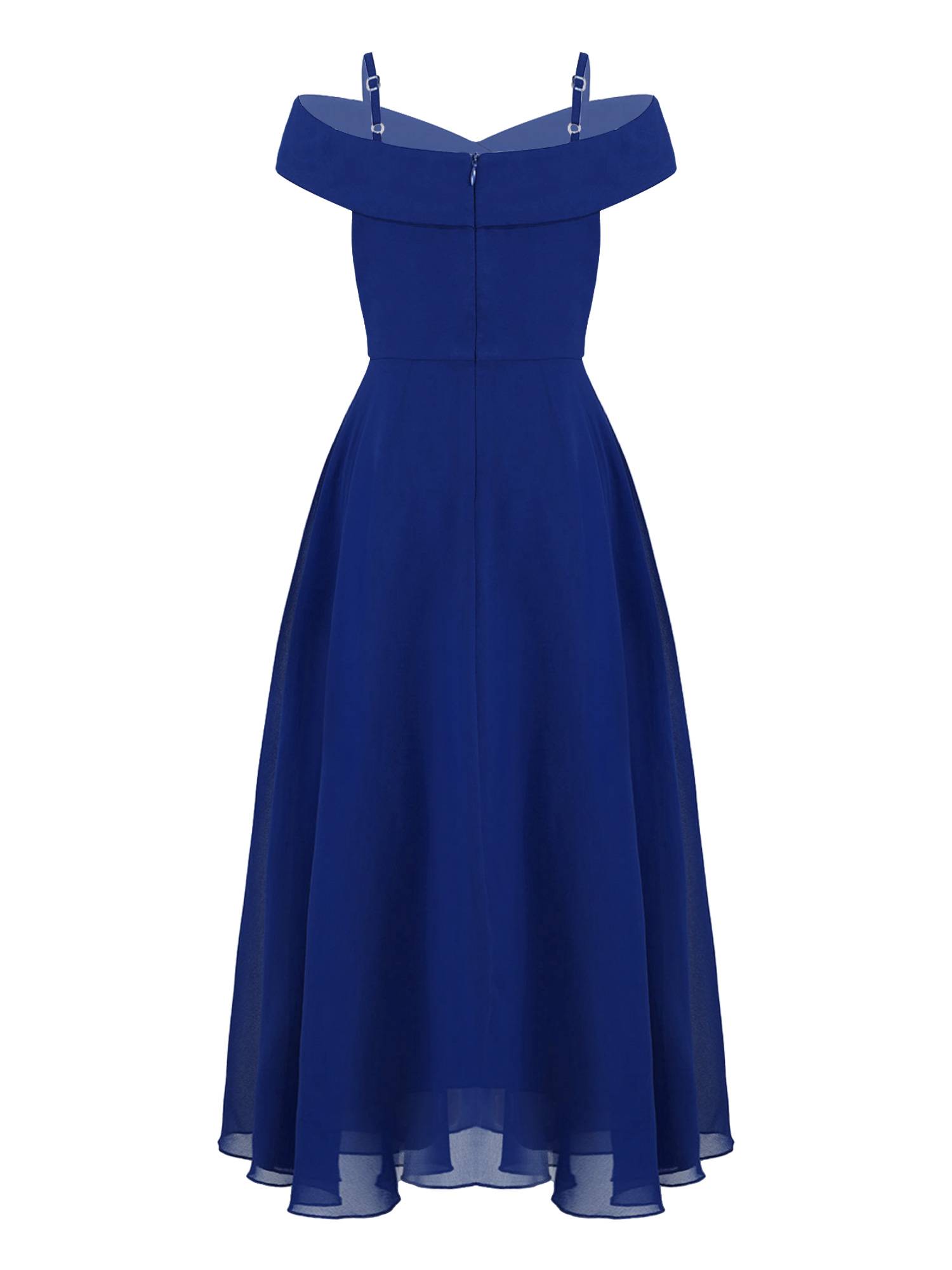 Kids Girls Chiffon Off-Shoulder Maxi Party Dress