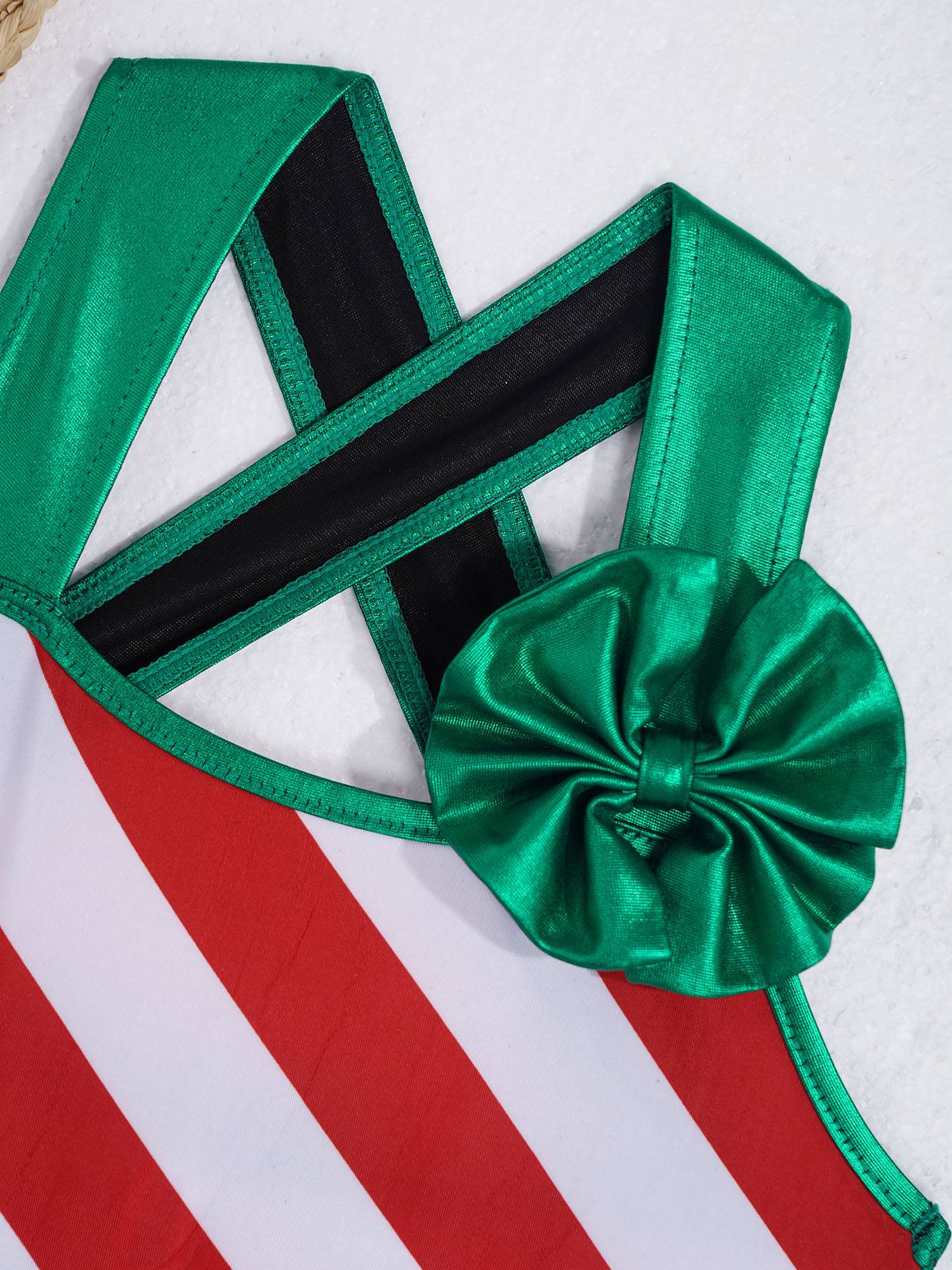 Kids Girls Christmas Sleeveless Stripes Print High Waist Tank Jumpsuit