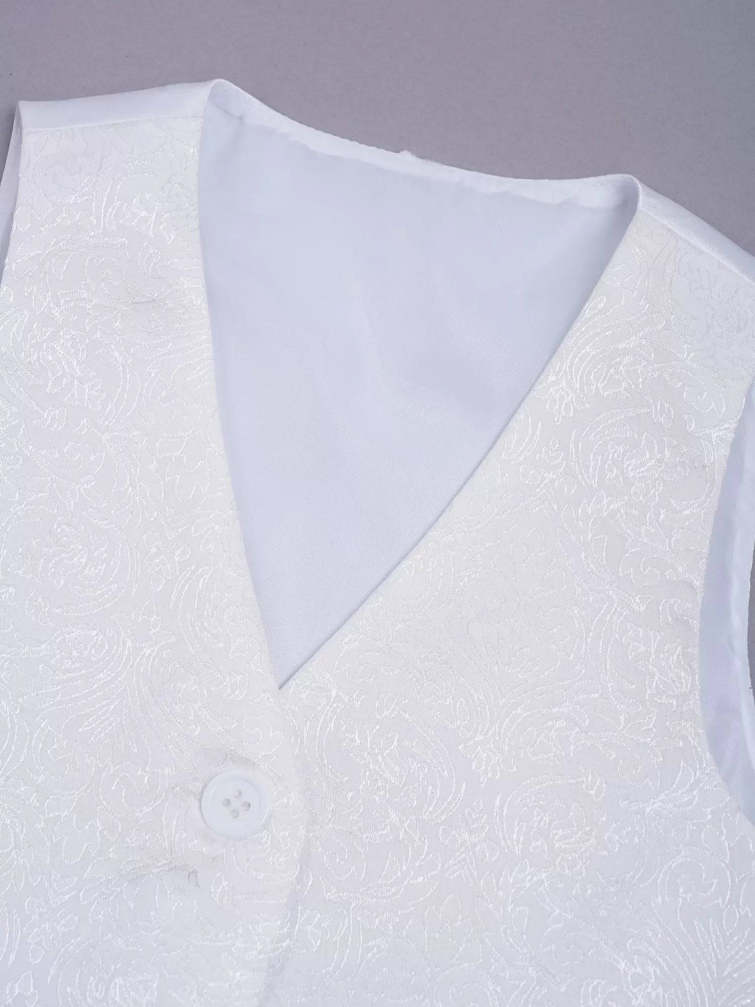 Kids Boys 3Pcs Gentleman Jacquard Suit Outfit