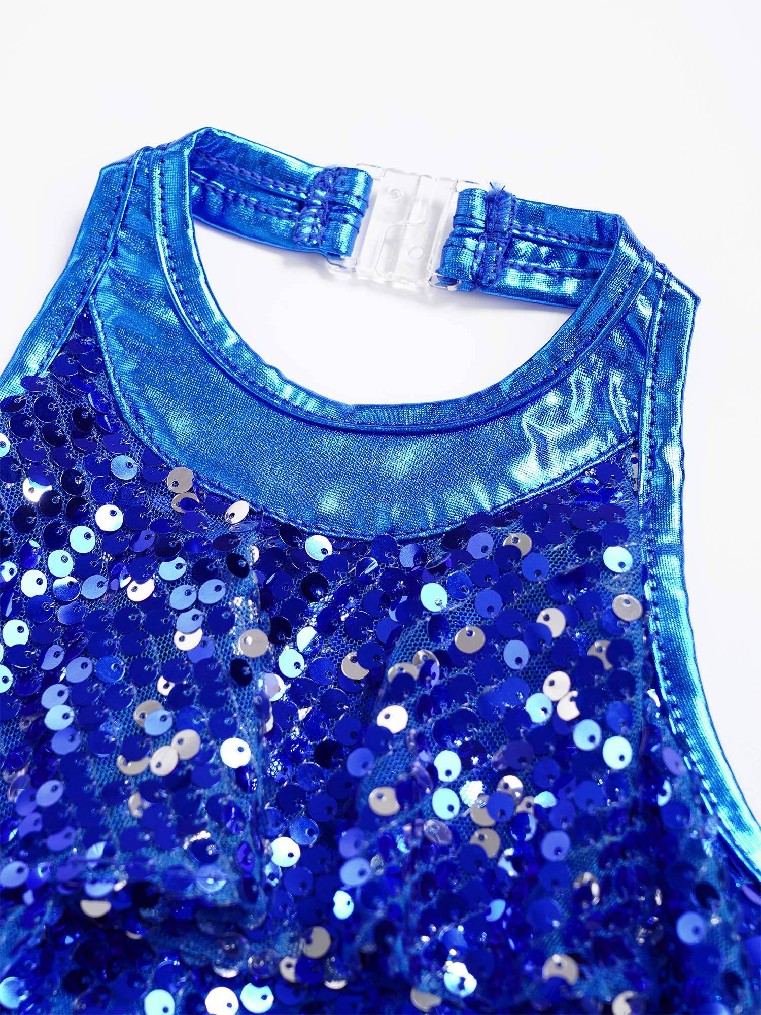 Kids Girls Backless Sequins Ballet Dance Unitard Jazz Costumes