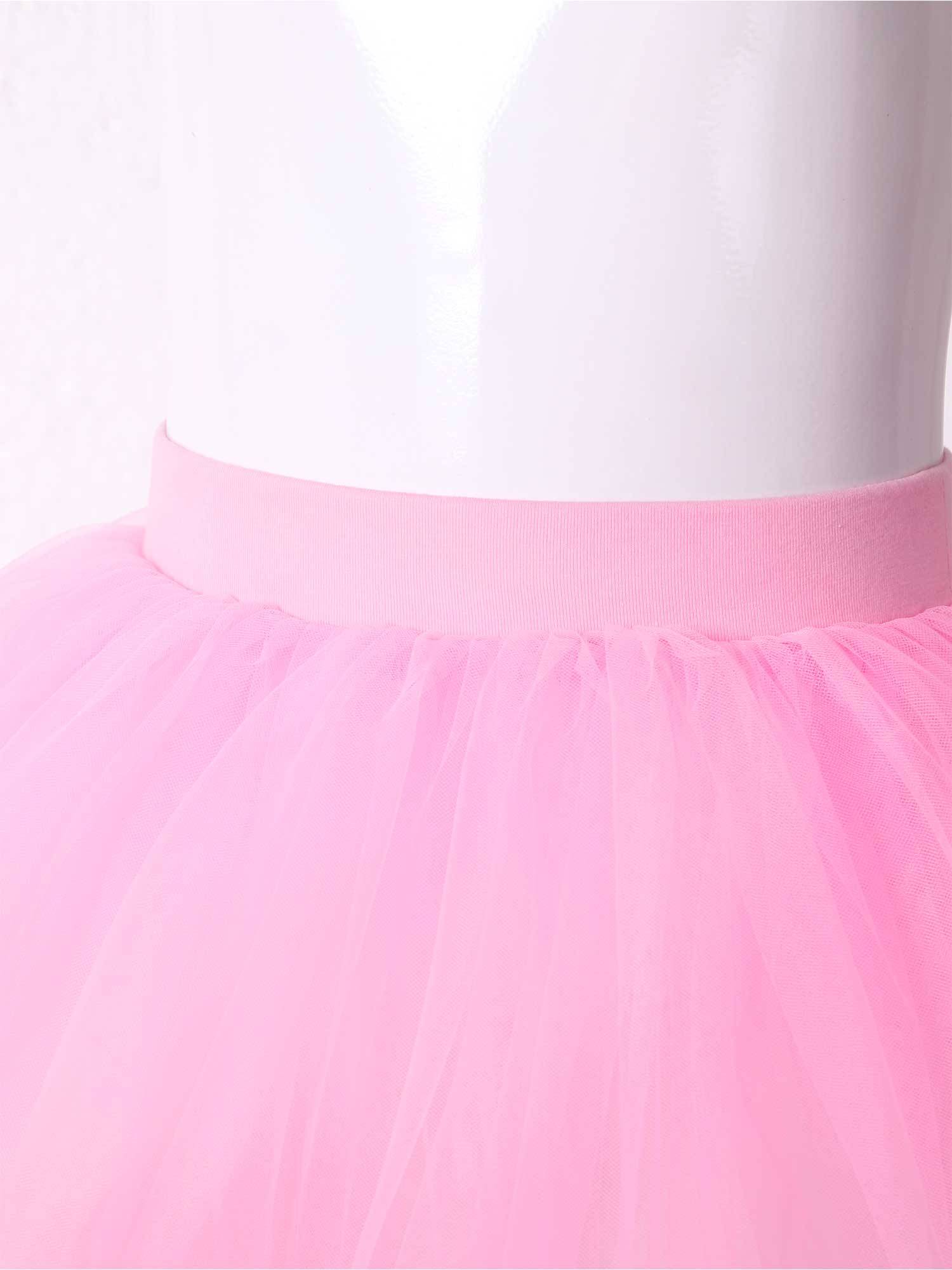 Kids Girls Elastic Waistband Tutu Mesh Skirt Solid Ballet Dance Skirt