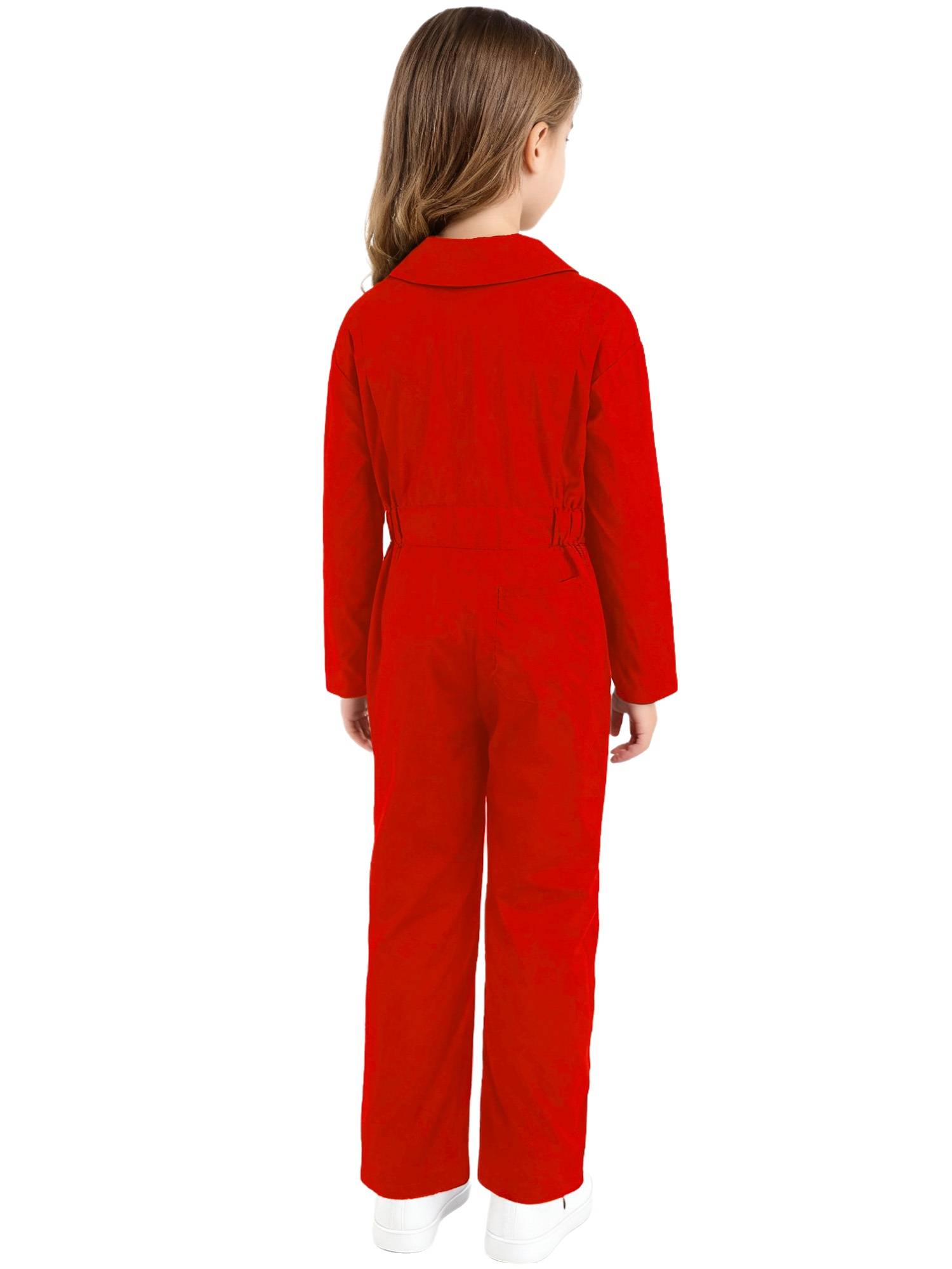 Kids Boys Long Sleeve Zipper Solid Color Coverall Casual Jumpsuit