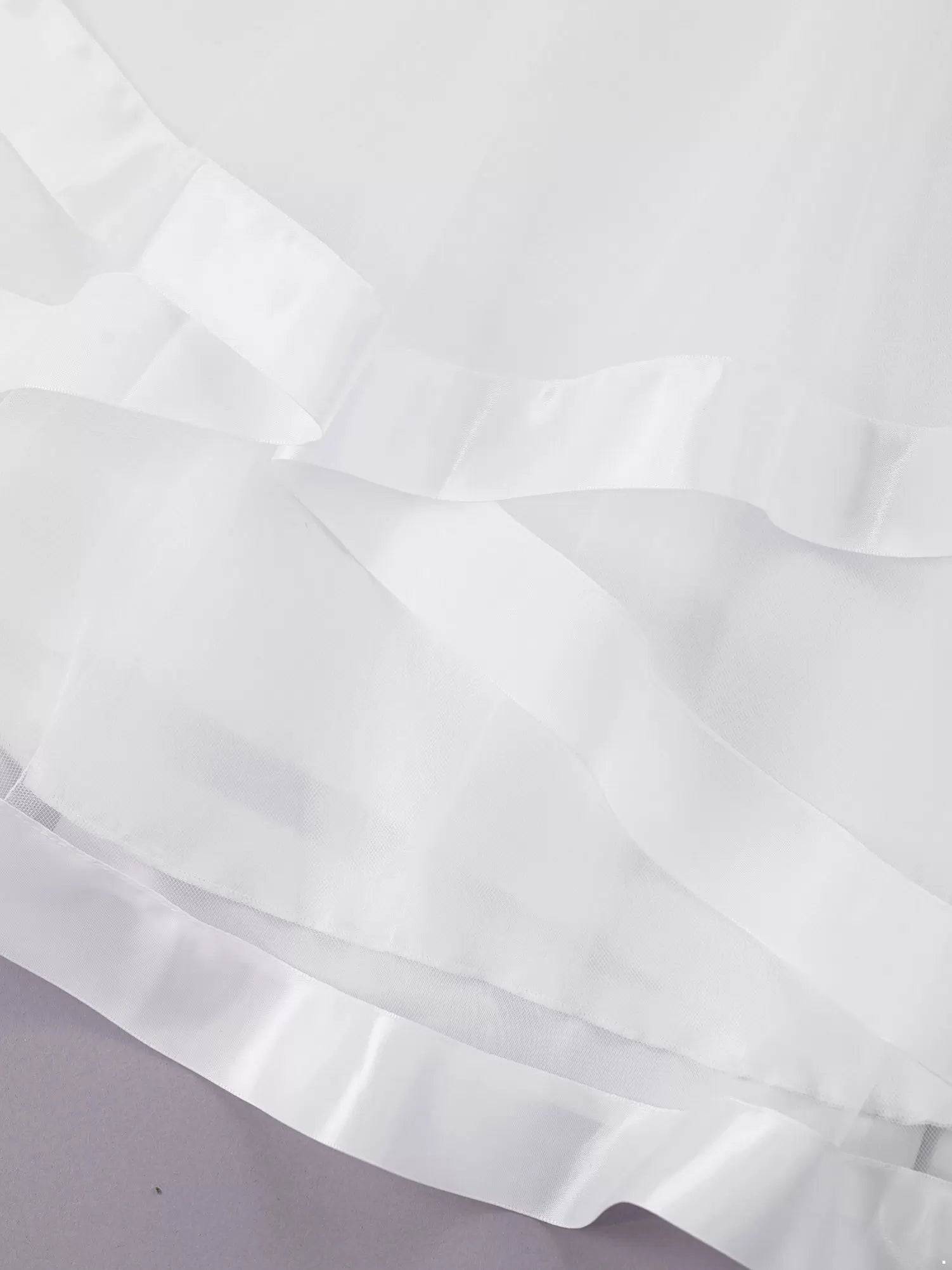 Kids Girls Tulle Tiered Cap Sleeve V-Shaped Back Party Dress