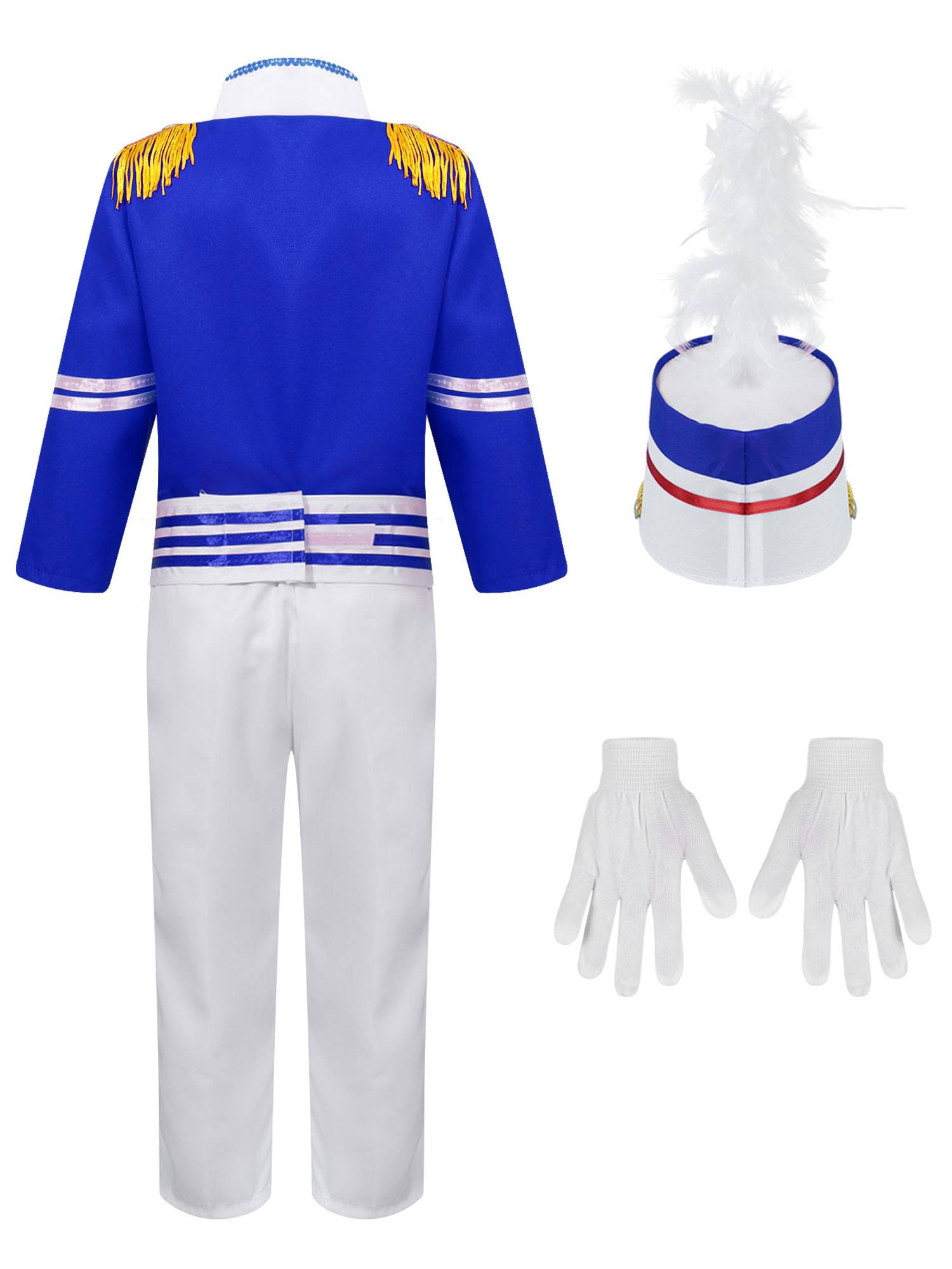 Kids 5pcs Drum and Trumpet Team Costume Honor Guard Uniform Set