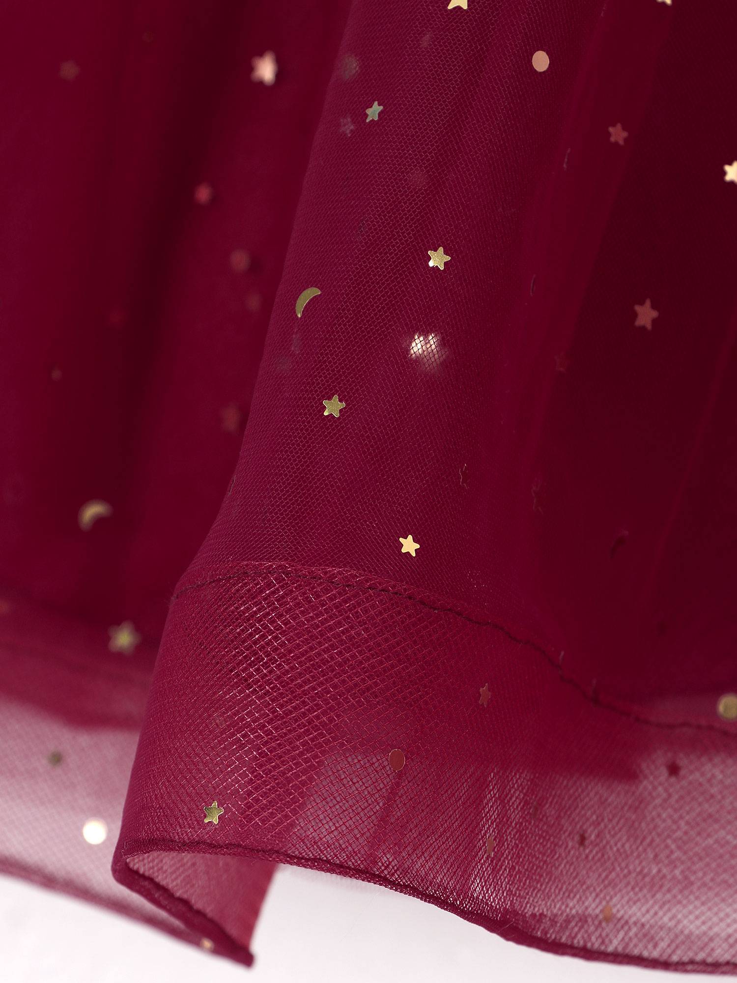 Kids Girls Christmas Sequin Velvet Tulle A-line Dress