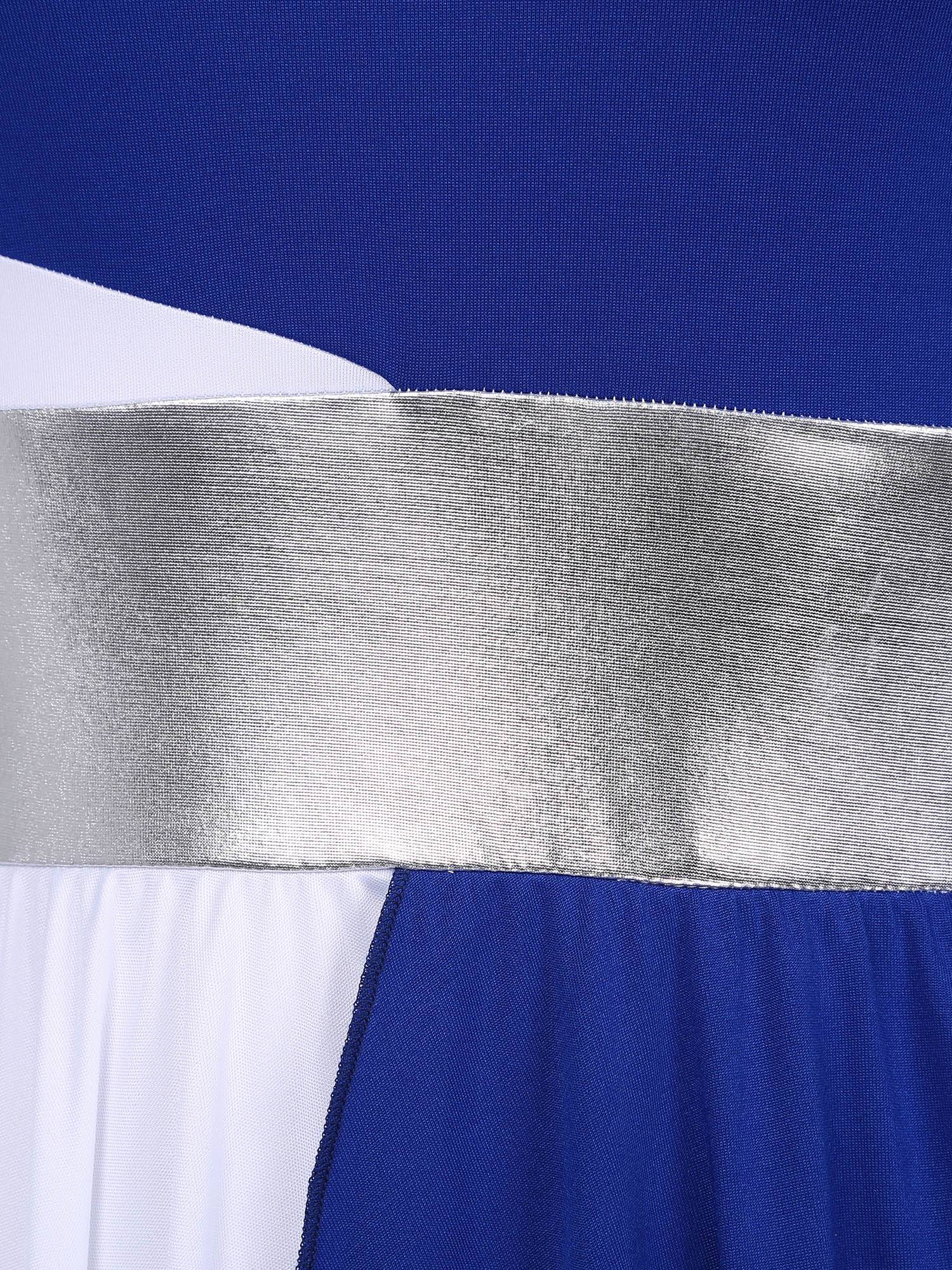 Women Color Block Sleeveless Praise Dance Dress(not include white underdress)