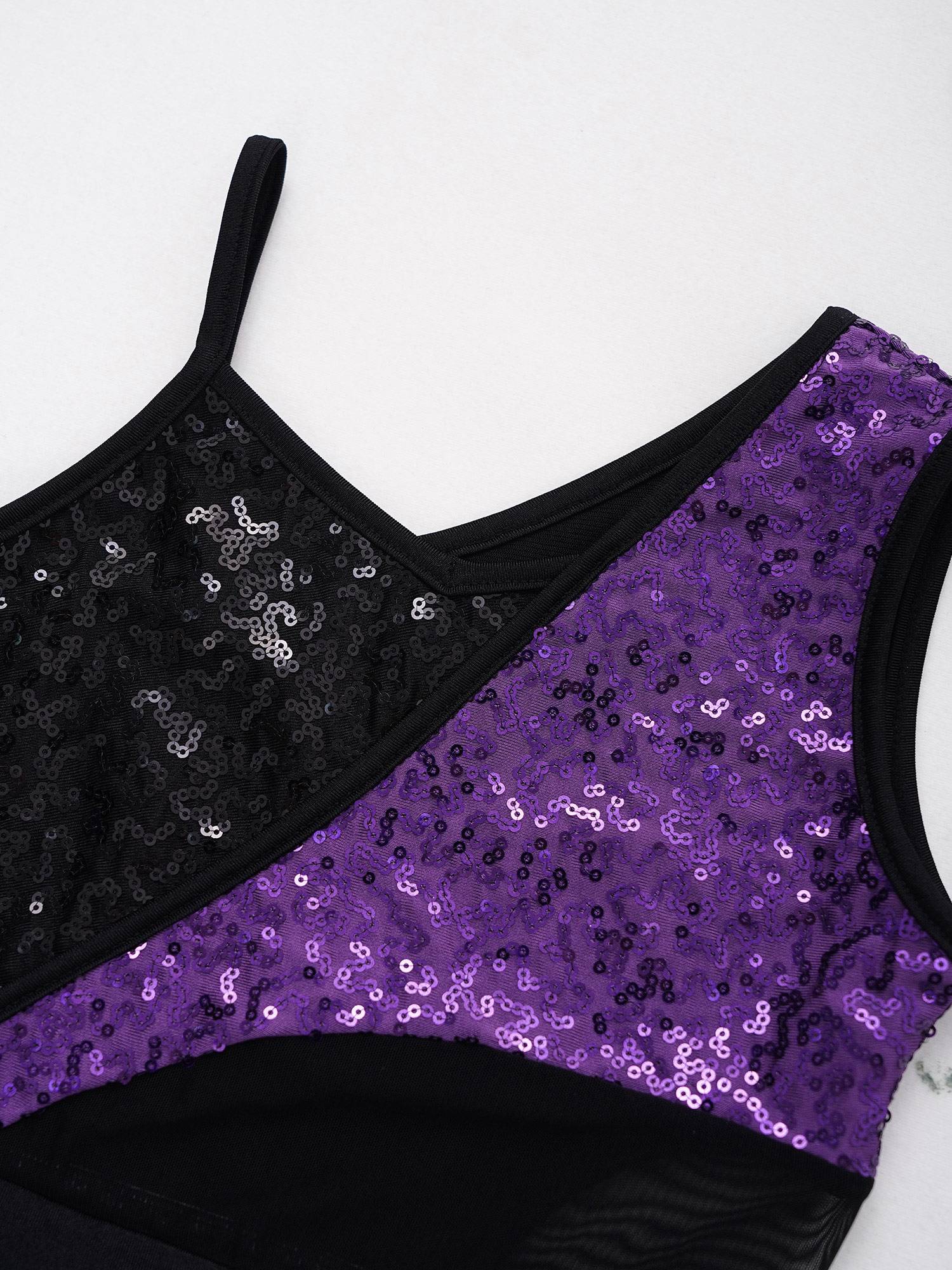 Kids Girls Sleeveless Sequins Jazz Dance Leotards