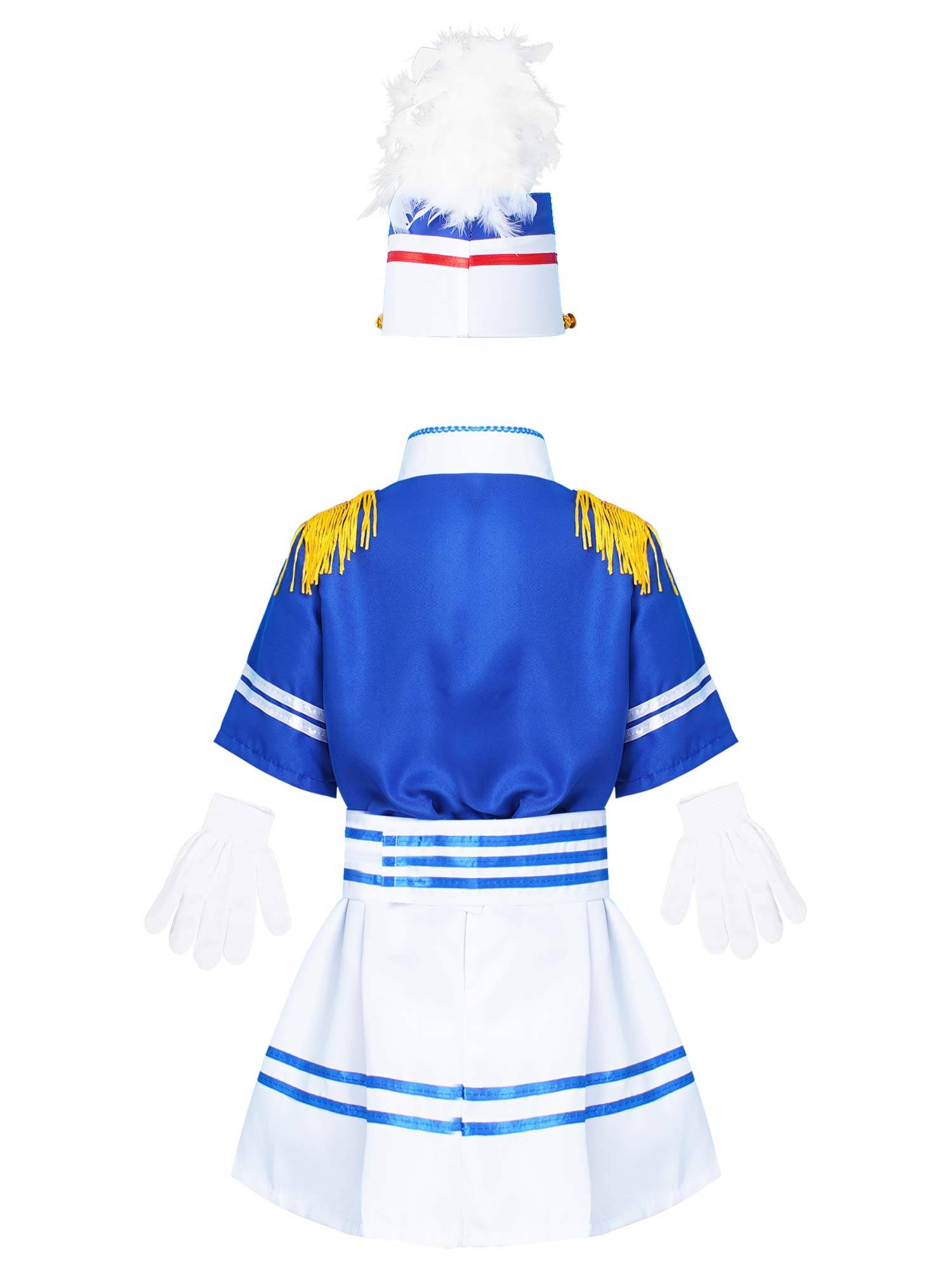 Kids 5pcs Drum and Trumpet Team Costume Honor Guard Uniform Set