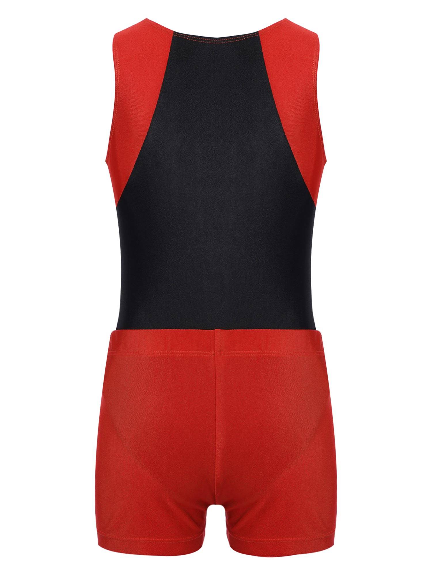 Kids Boys Sleeveless Leotard Bodysuit and Shorts Sport Set